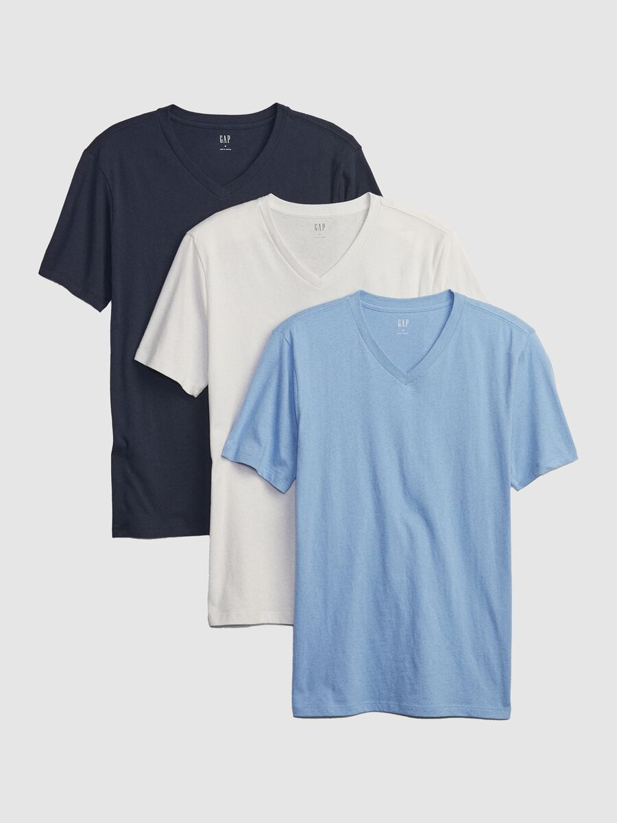 Tripack t-shirt con scollo a V Uomo_0