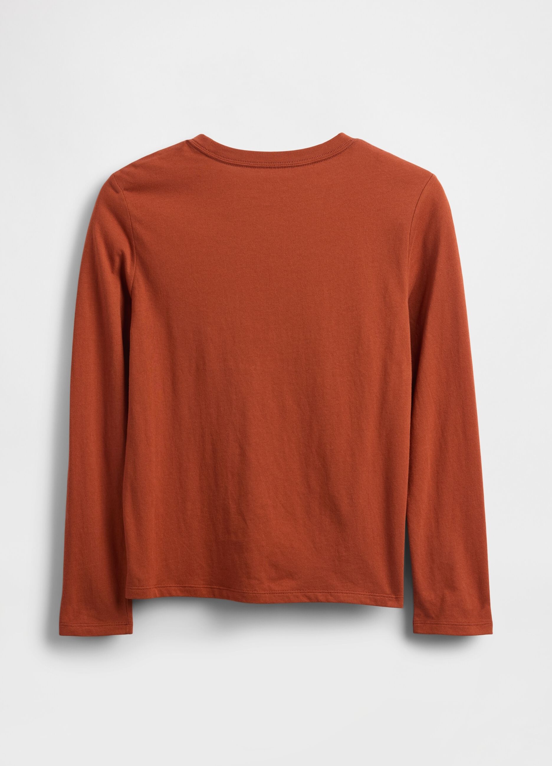 T-shirt a maniche lunghe arancione in cotone