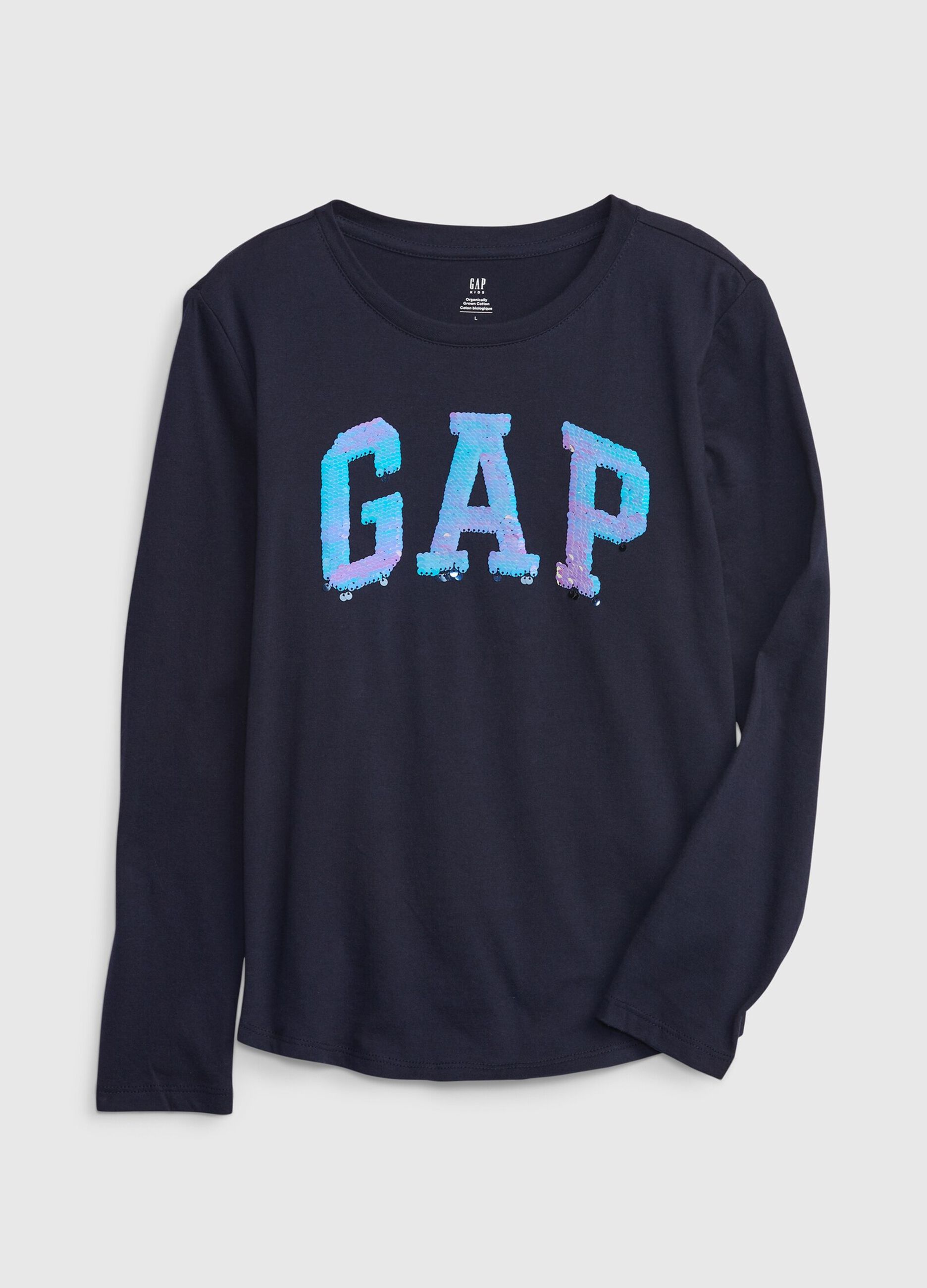 T-shirt with sequins and logo
