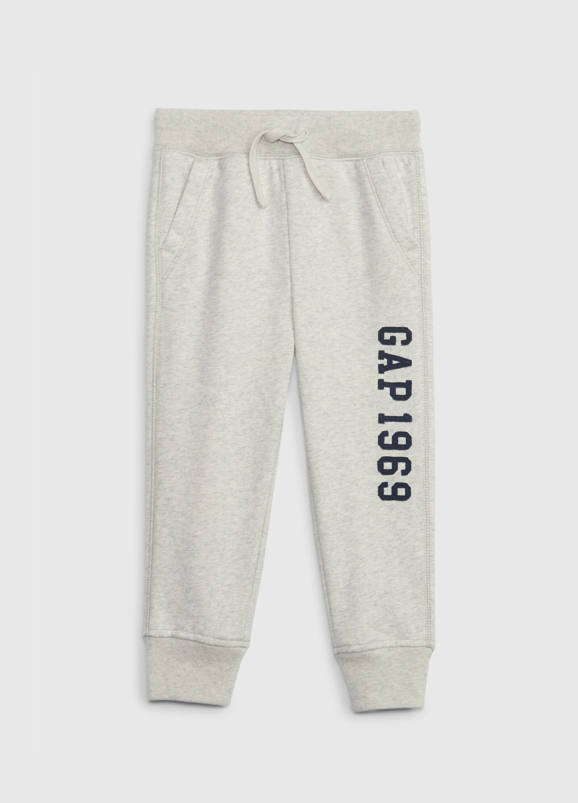 Plush joggers with logo patch
