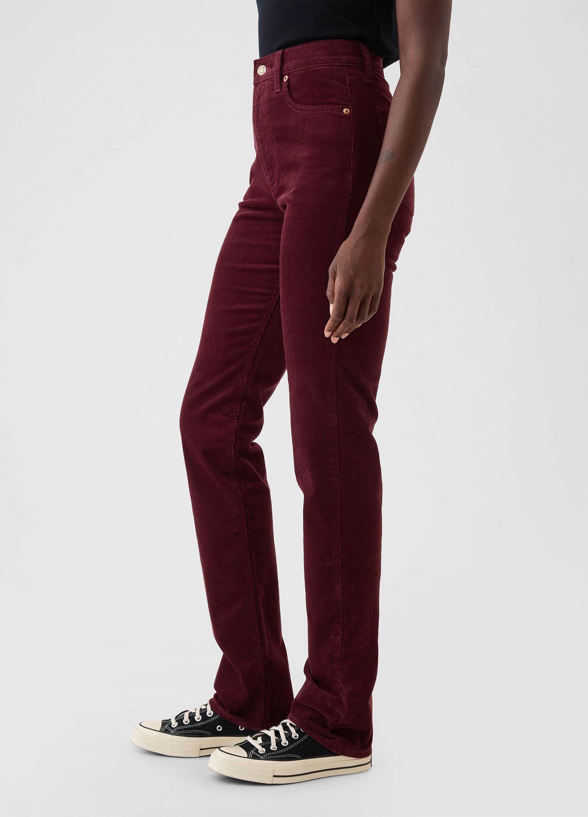 Straight high-rise trousers in corduroy_3