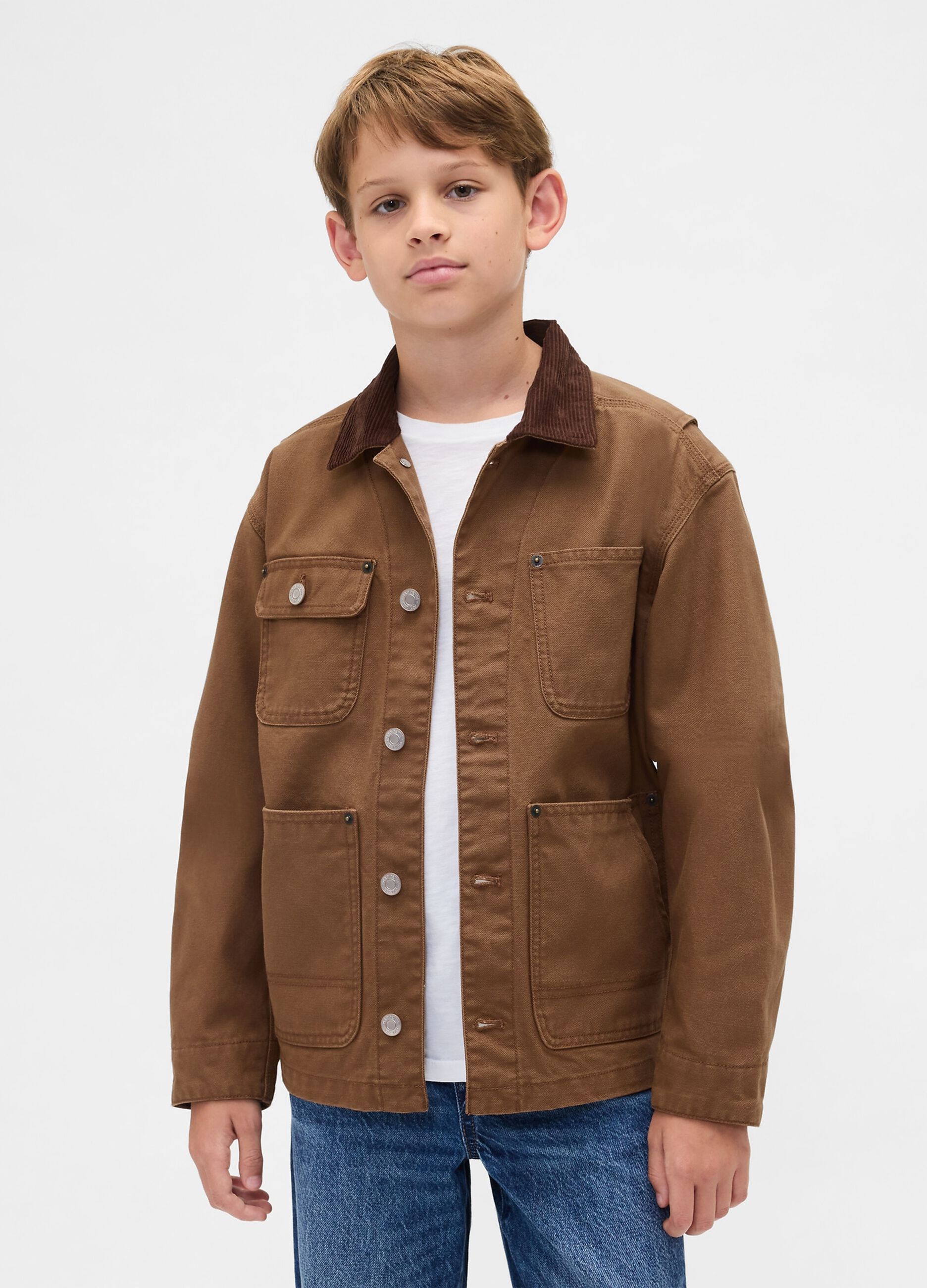 Brown Cotton Jacket for Boys