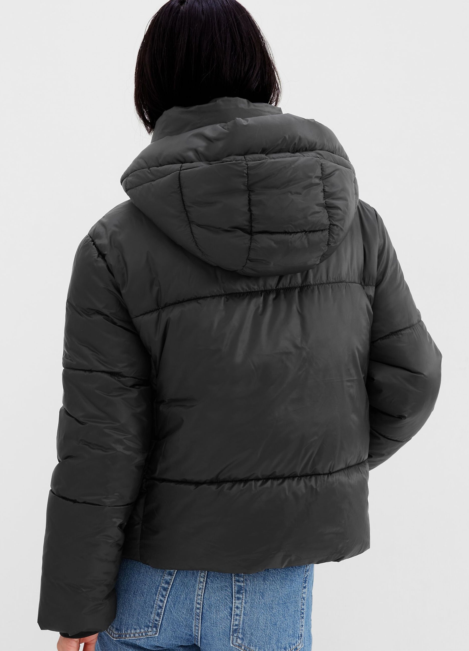 Puffer jacket boxy con cappuccio_2