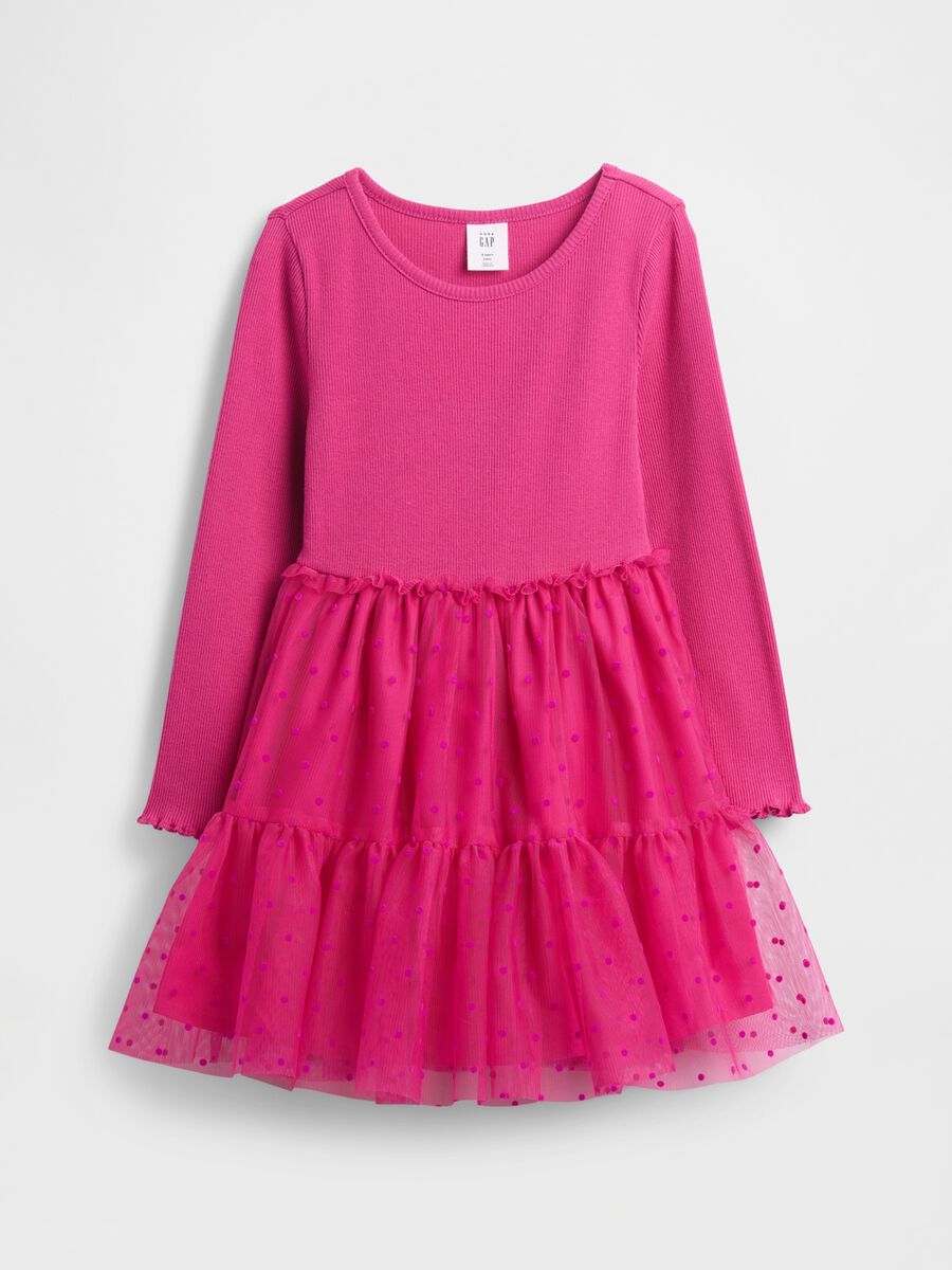 Abito rosa con gonna trasparente Bimba_1