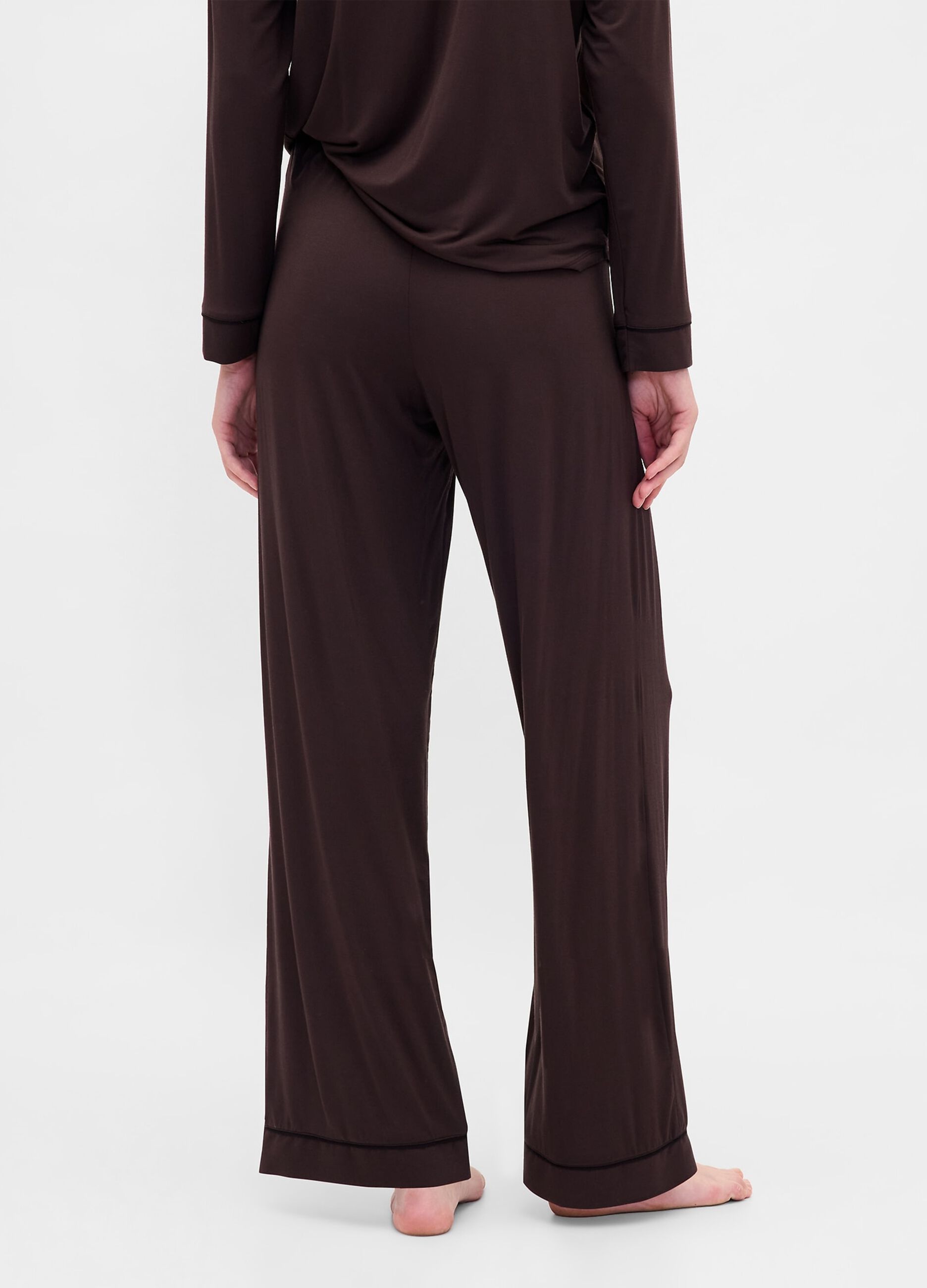 Pigiama marrone in tessuto modal elasticizzato_2