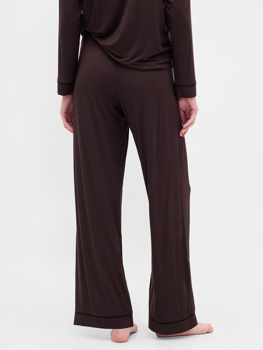Pigiama marrone in tessuto modal elasticizzato Donna_2