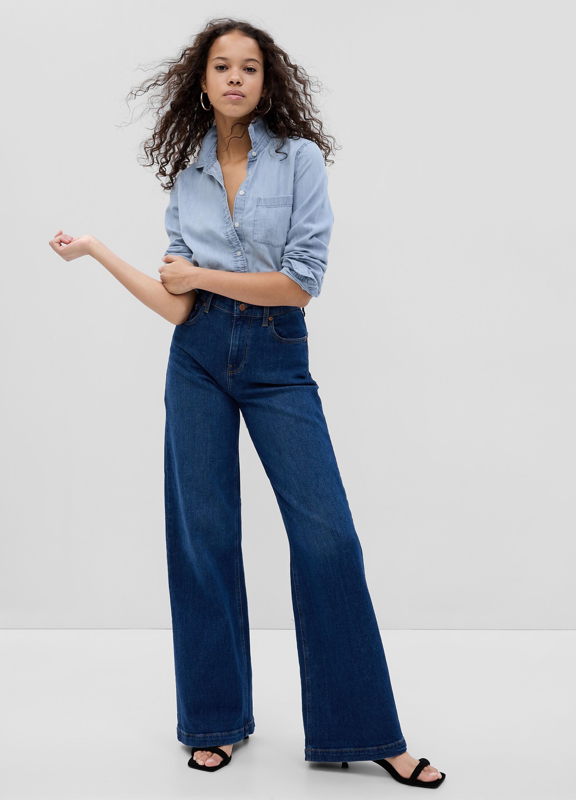 Camicia in denim con tasca