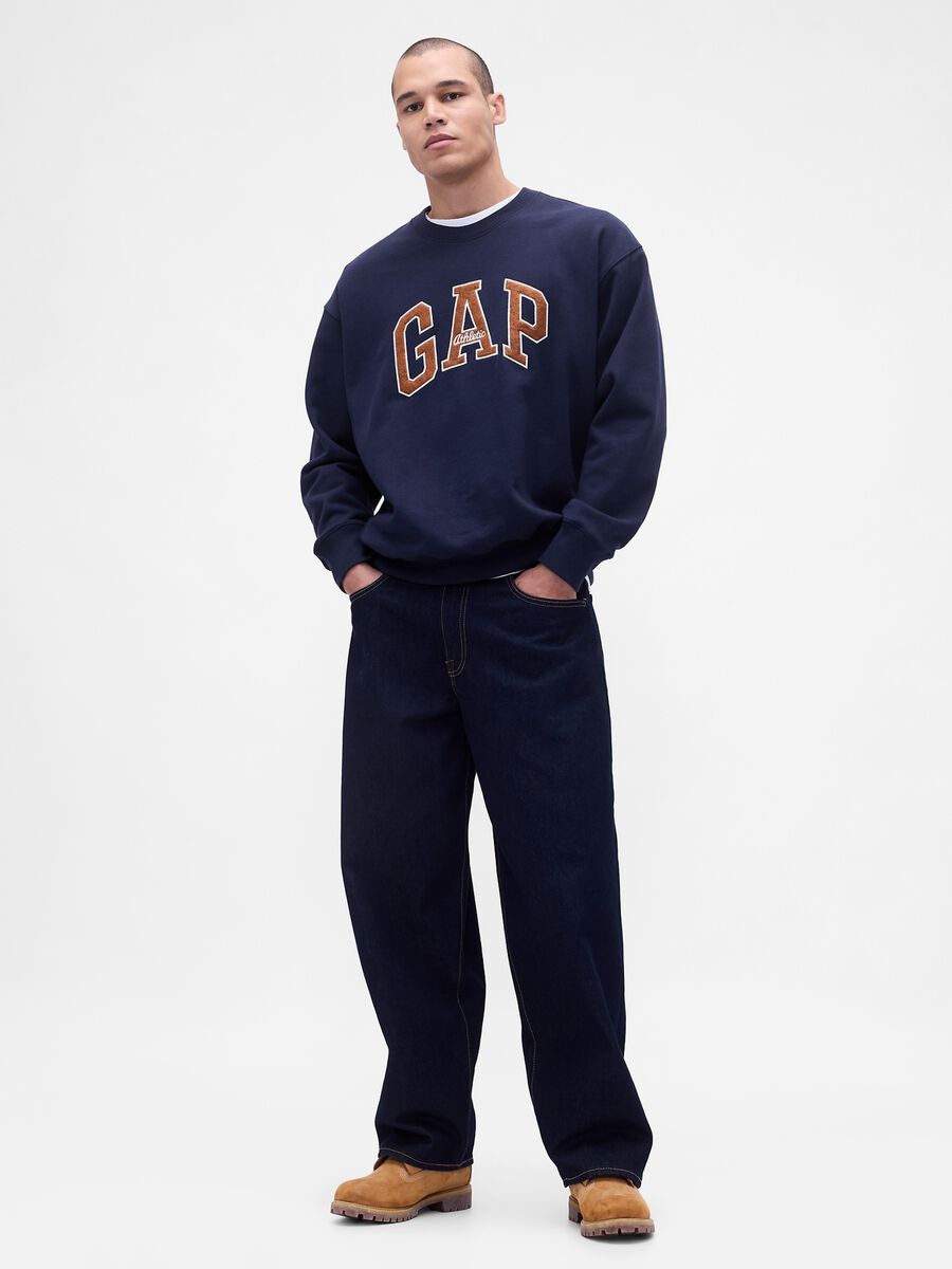 Felpa a collo rotondo con logo Uomo_2