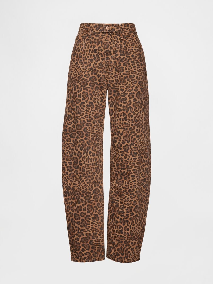 Pantaloni con stampa leopardata Donna_4