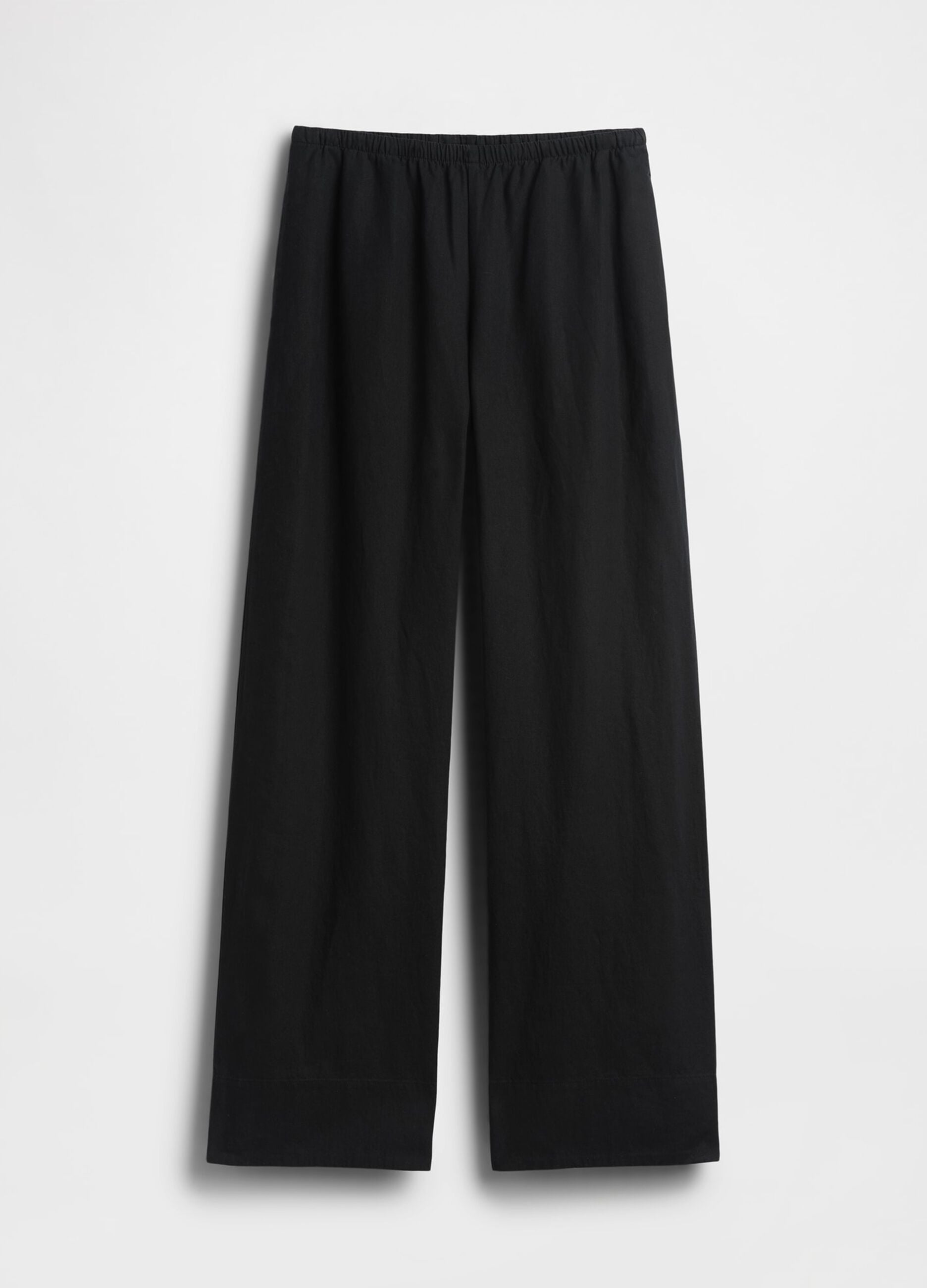Pantaloni in misto lino a gamba ampia
