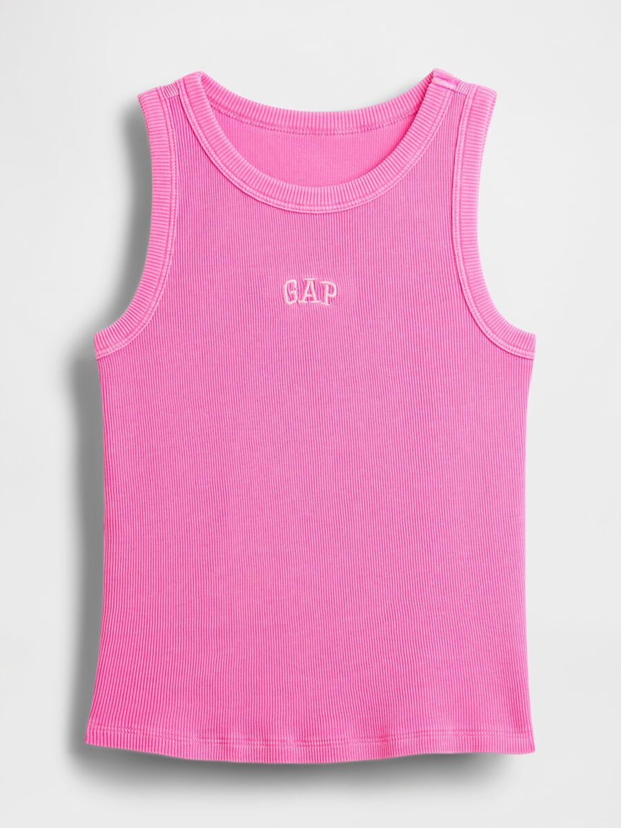 Sleeveless Stretch Fabric Tank Top Girl_2