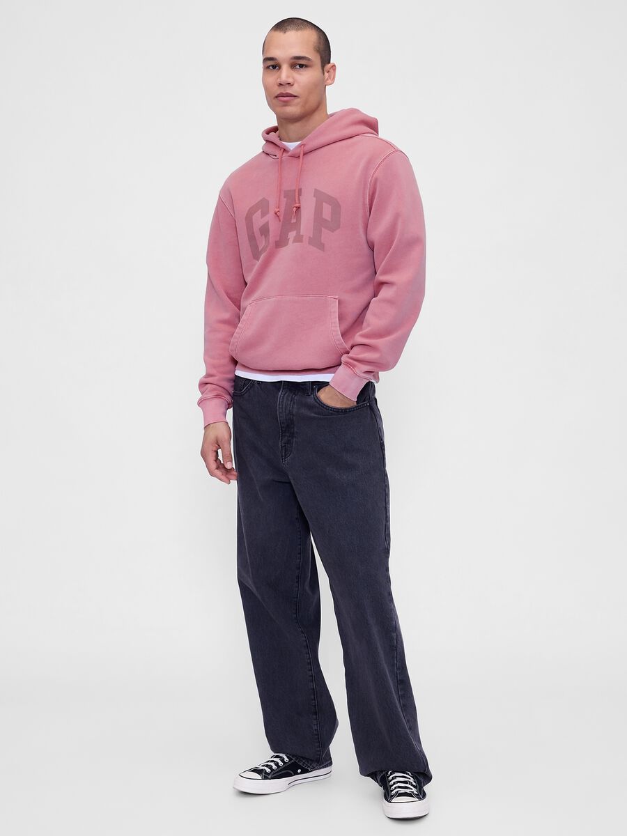 Pink hoodie with pouch pocket Woman_4