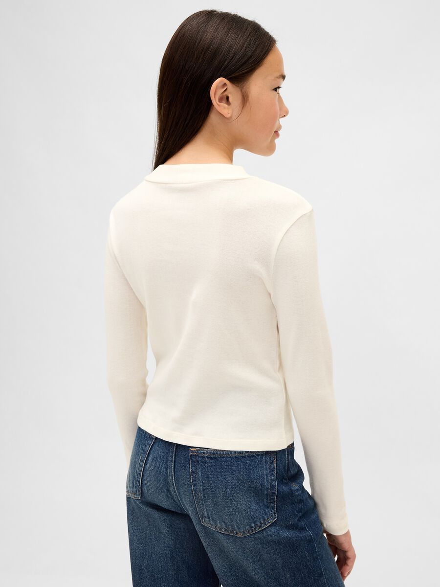 White Long-Sleeve Cotton Shirt Girl_1