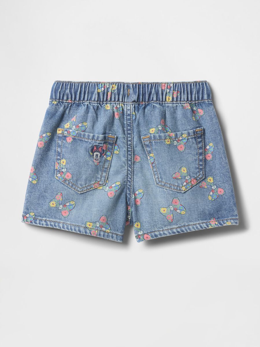 Shorts in denim con stampa farfalle Minnie Bimba_1