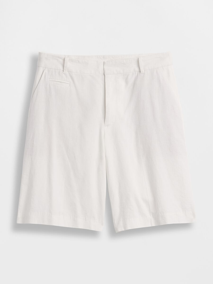 Shorts in misto lino e viscosa Donna_5