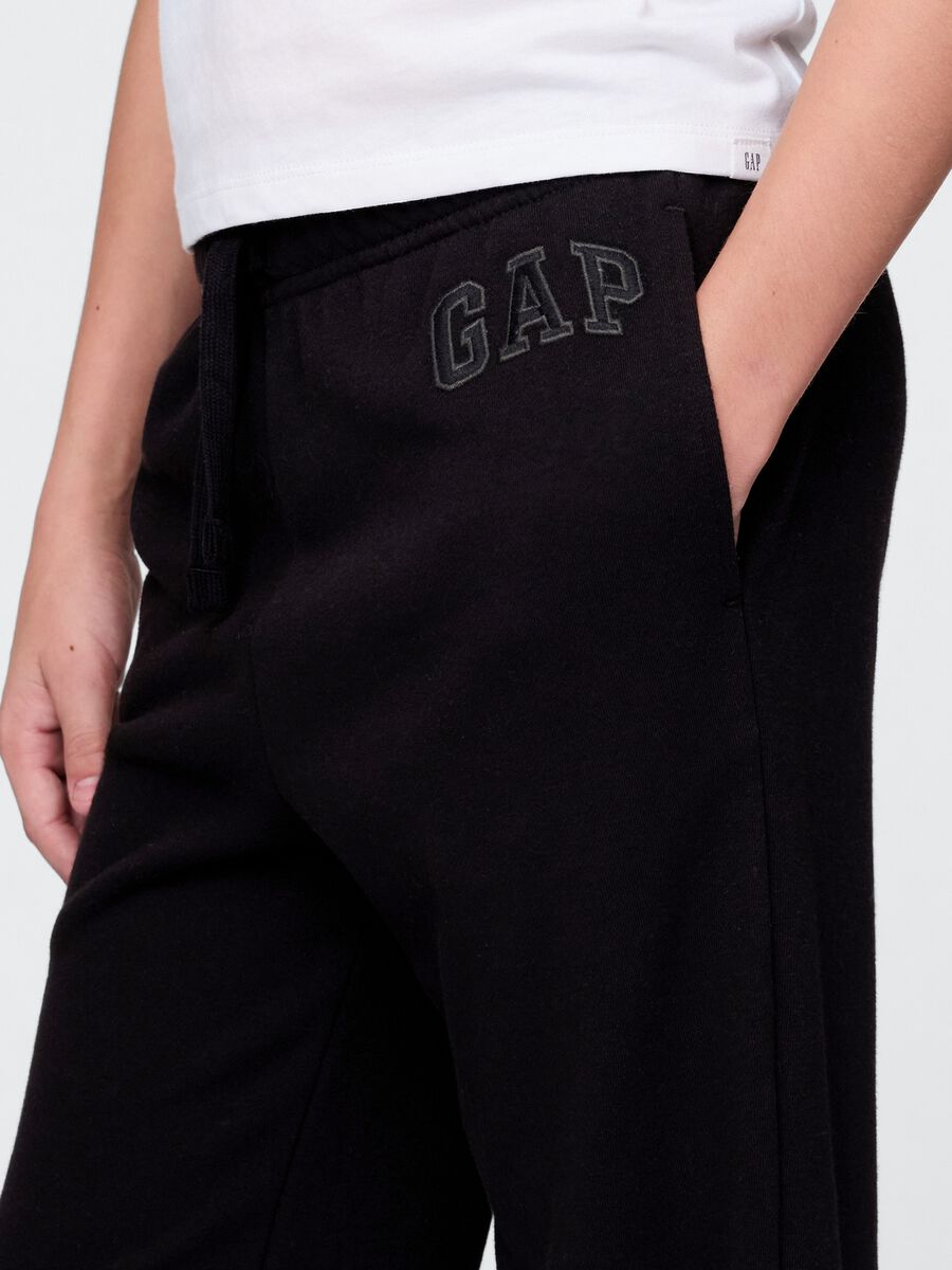 Pantaloni jogger in misto cotone nero da bambino regular fit Bambino_3