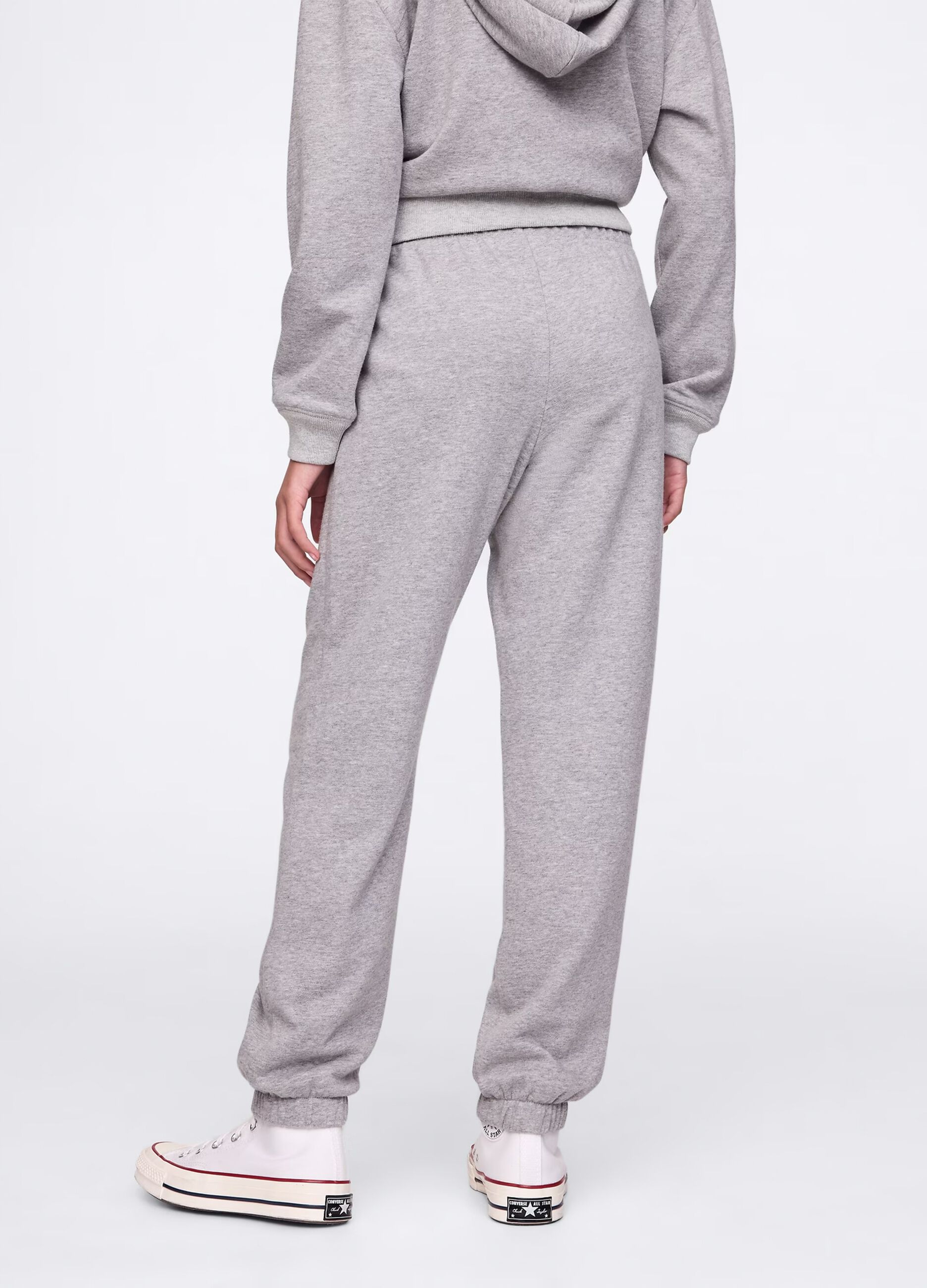 Joggers grigio con coulisse e patch logo_2