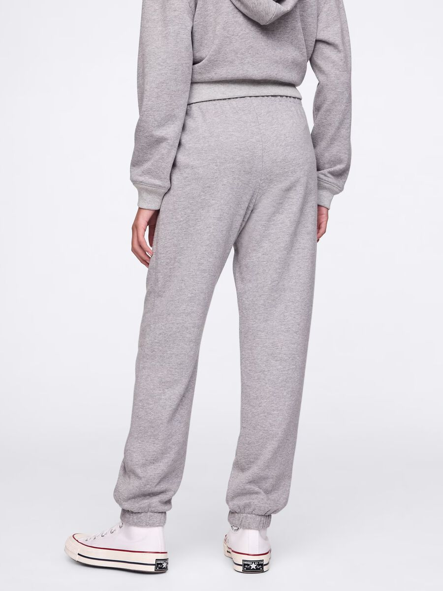 Joggers grigio con coulisse e patch logo Bambina_2