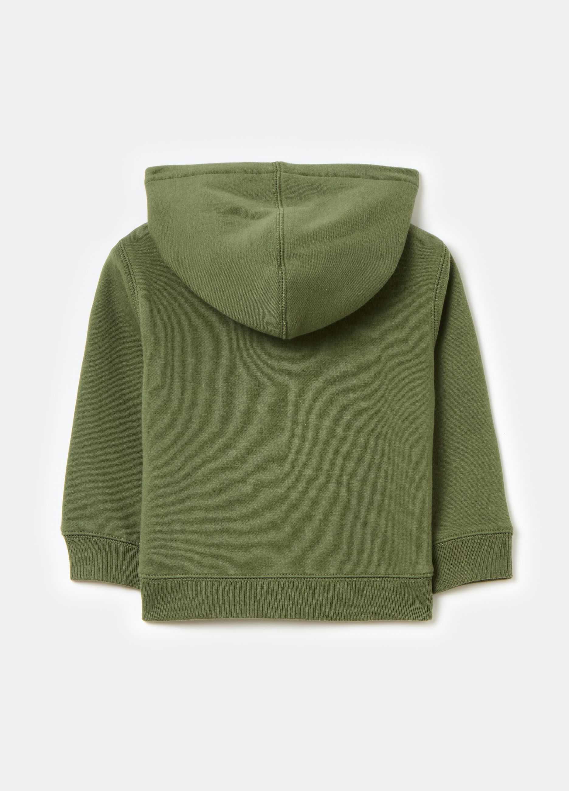Full-zip sweatshirt with hood and logo embroidery_1