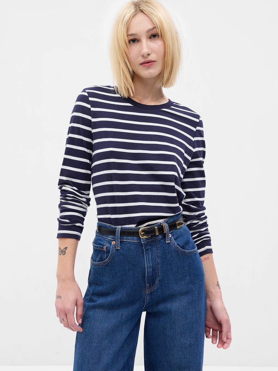 T-shirt a maniche lunghe in cotone bio Donna_0