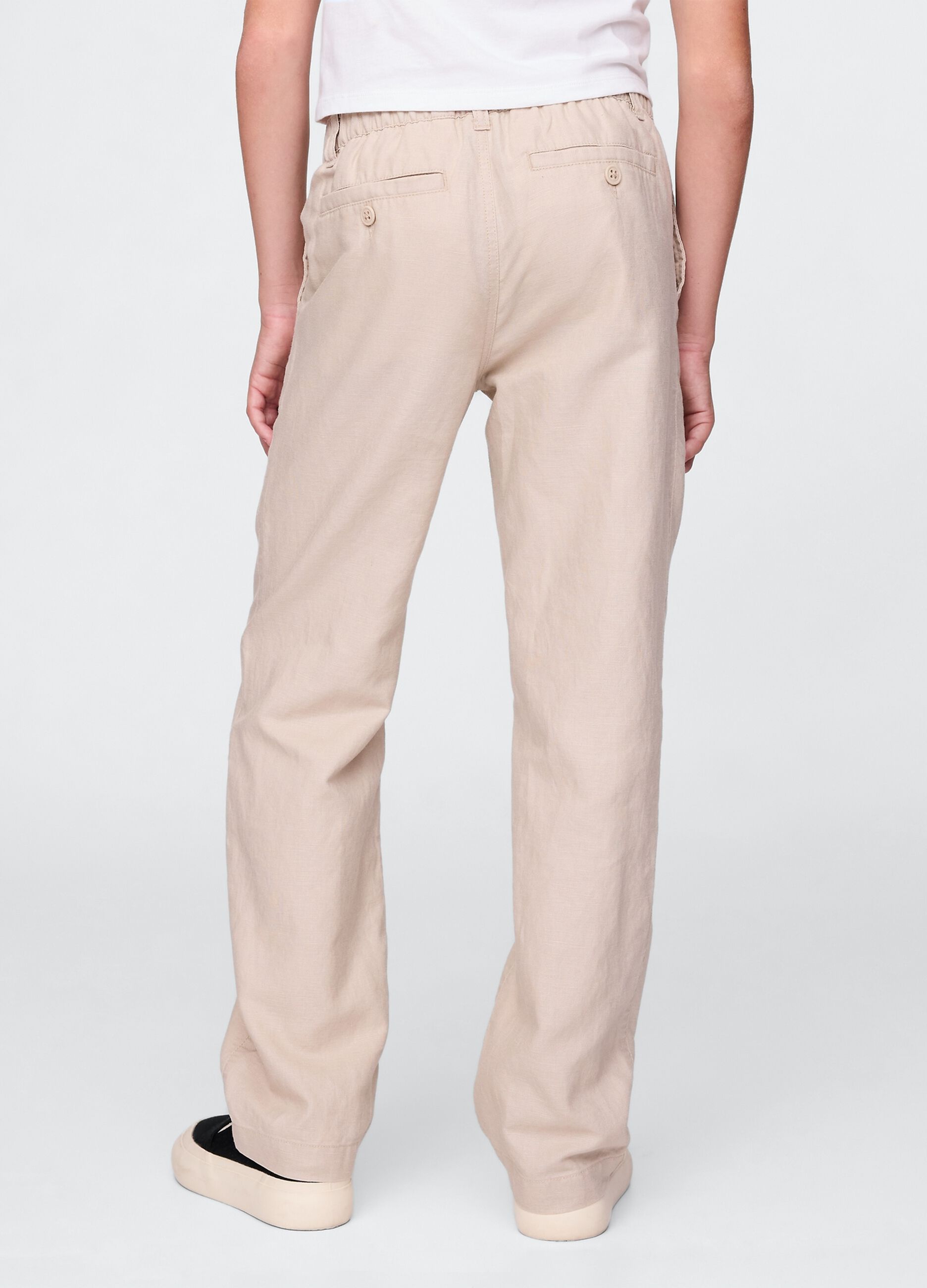 Pantaloni in lino e viscosa _2