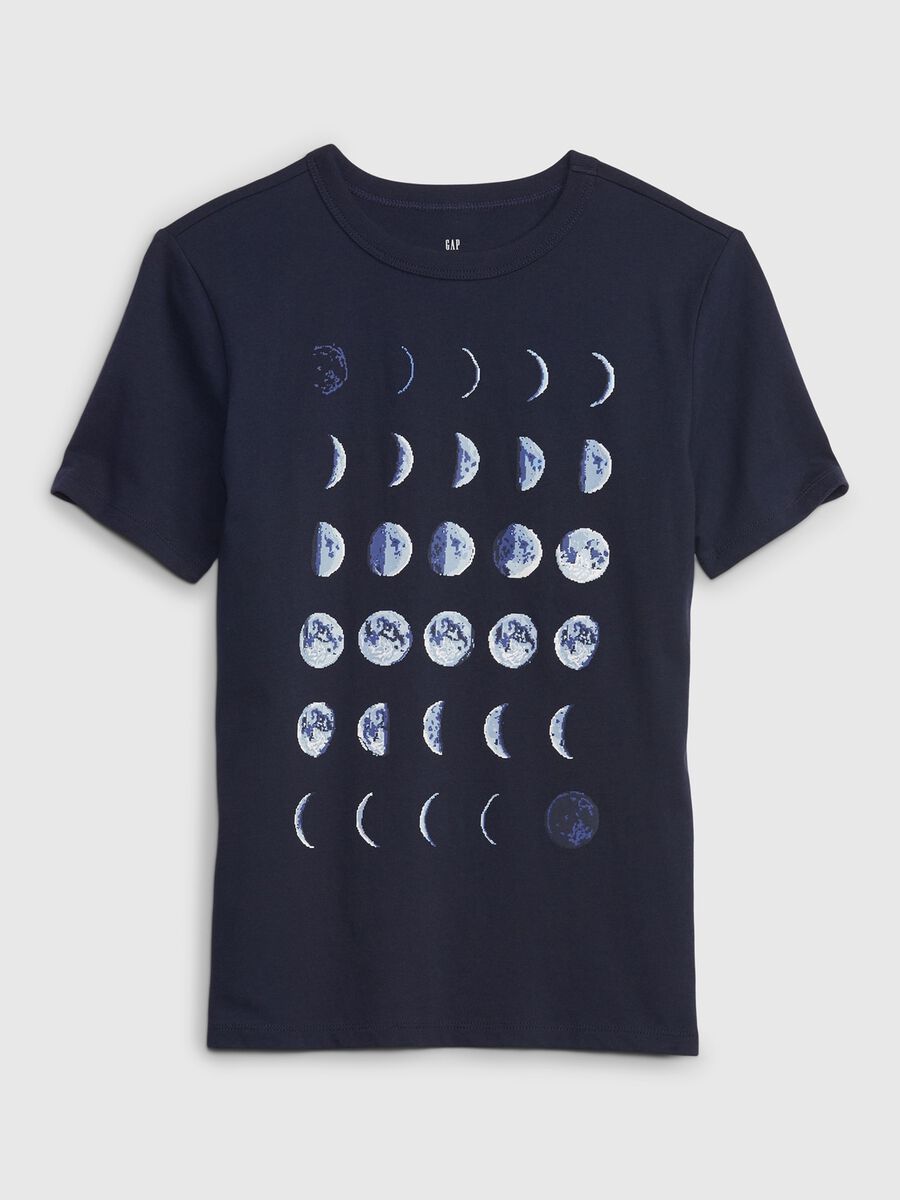 Cotton T-shirt with moon phases print Boy_0
