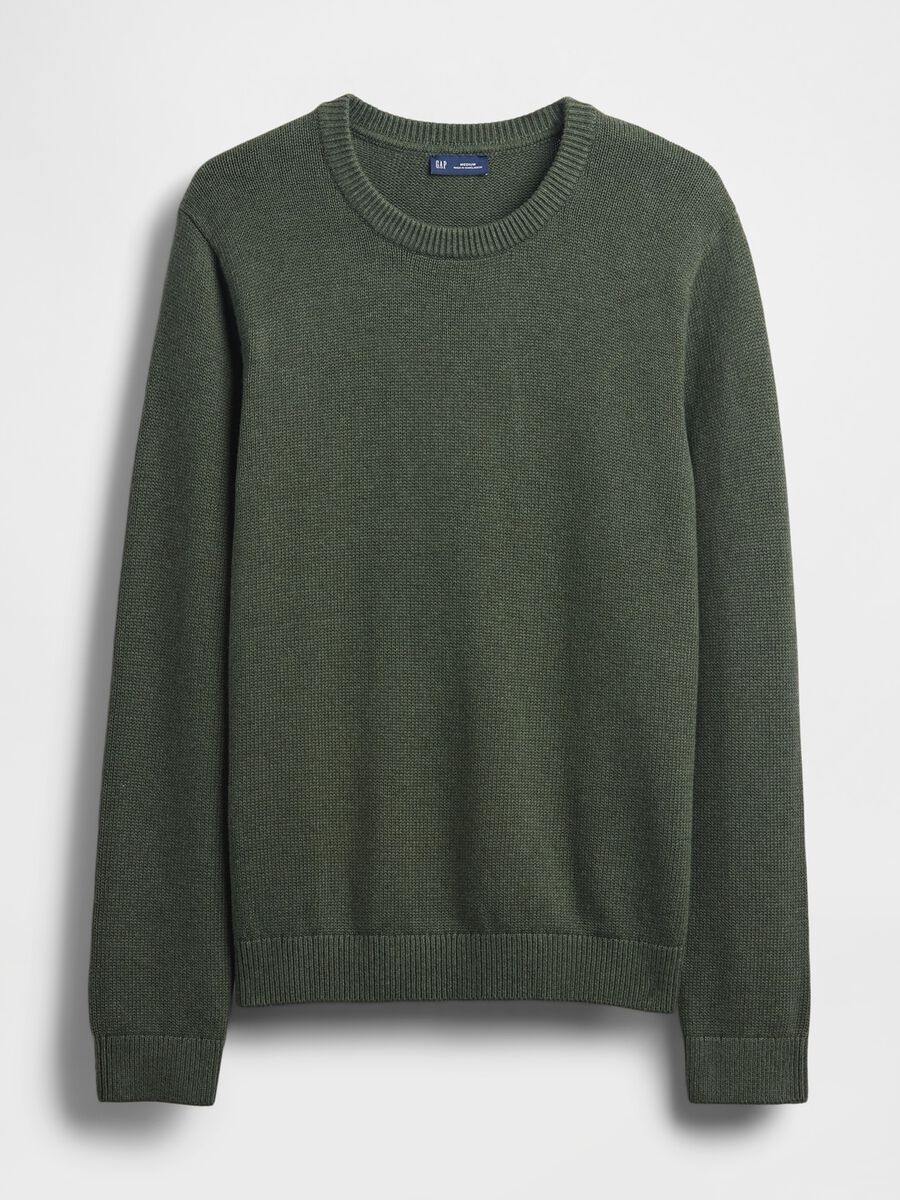 Pullover verde in cotone Uomo_4