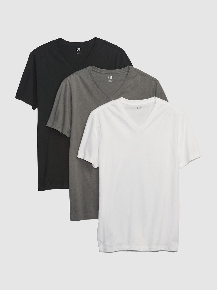 Tripack t-shirt con scollo a V Uomo_0