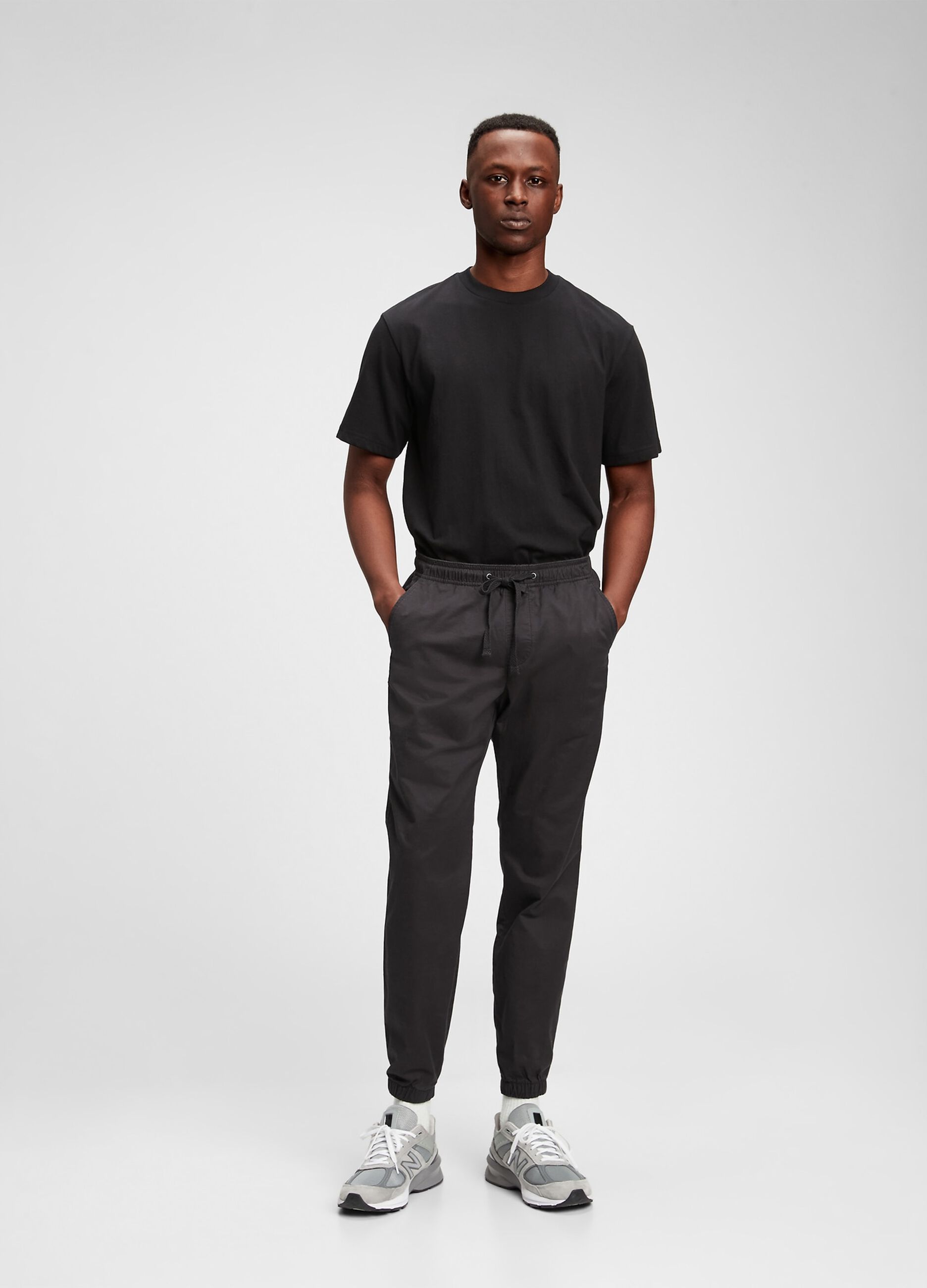 Joggers in cotone stretch con coulisse
