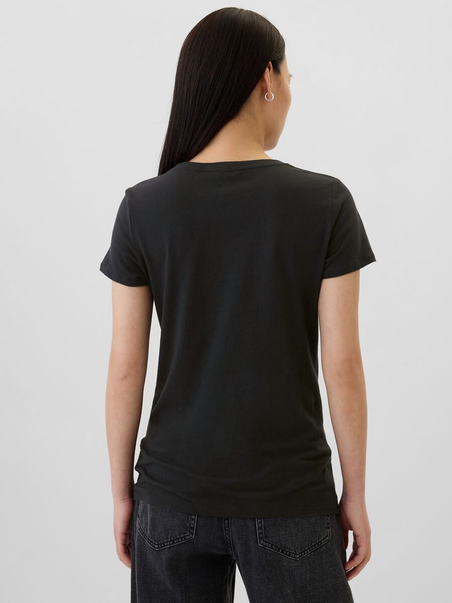 T-shirt con stampa logo in foil Donna_2