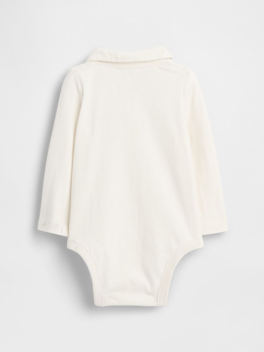 White cotton baby bodysuit Newborn Boy_1