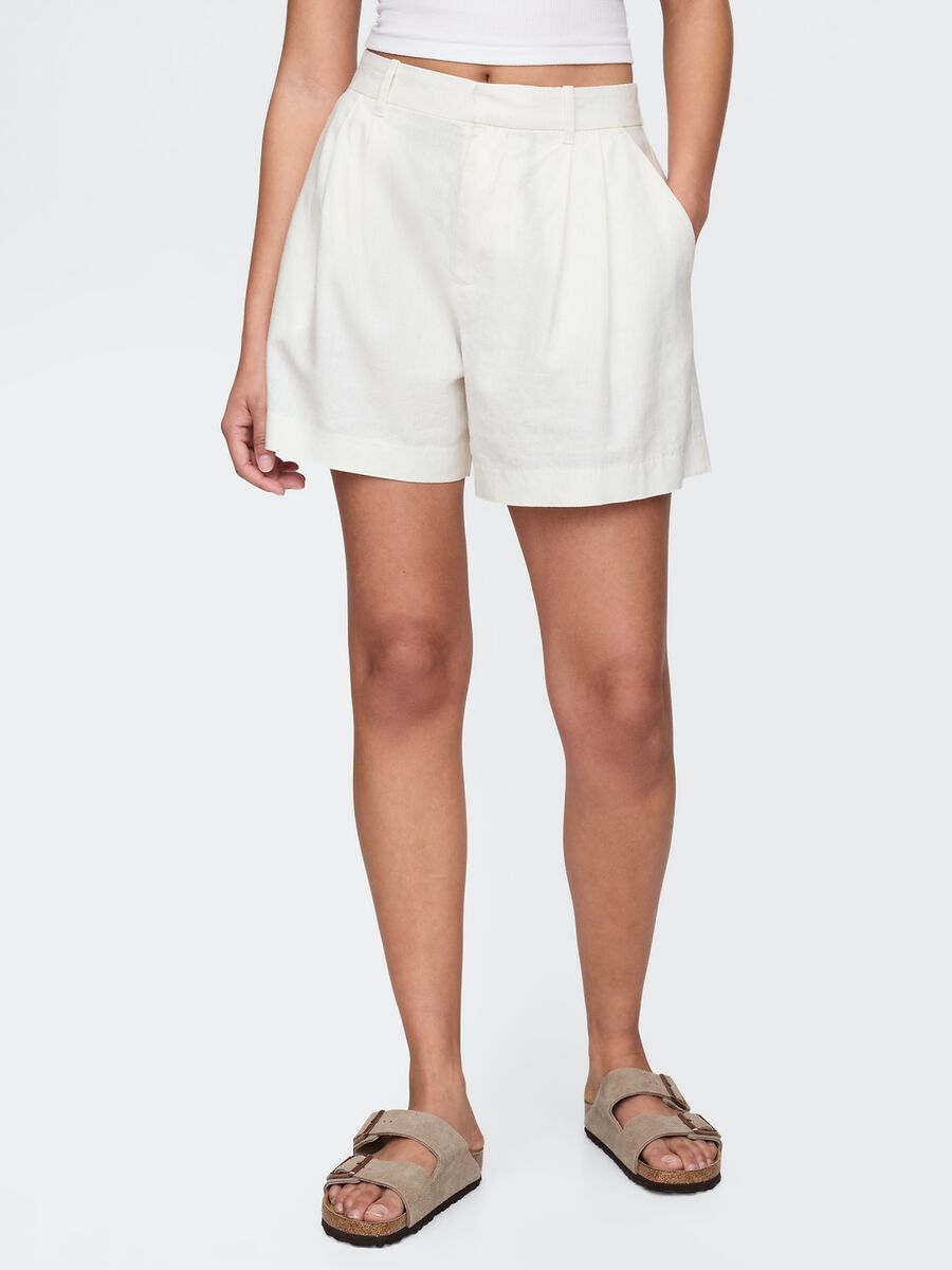 Shorts bianchi in lino e viscoso Gap Donna_1