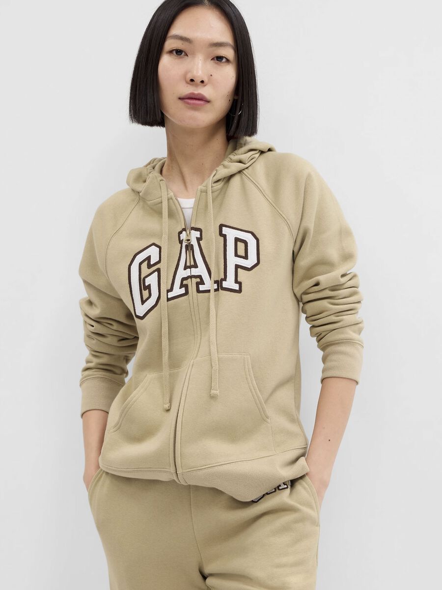 Full-zip sweatshirt with raglan sleeves and logo embroidery Woman_0