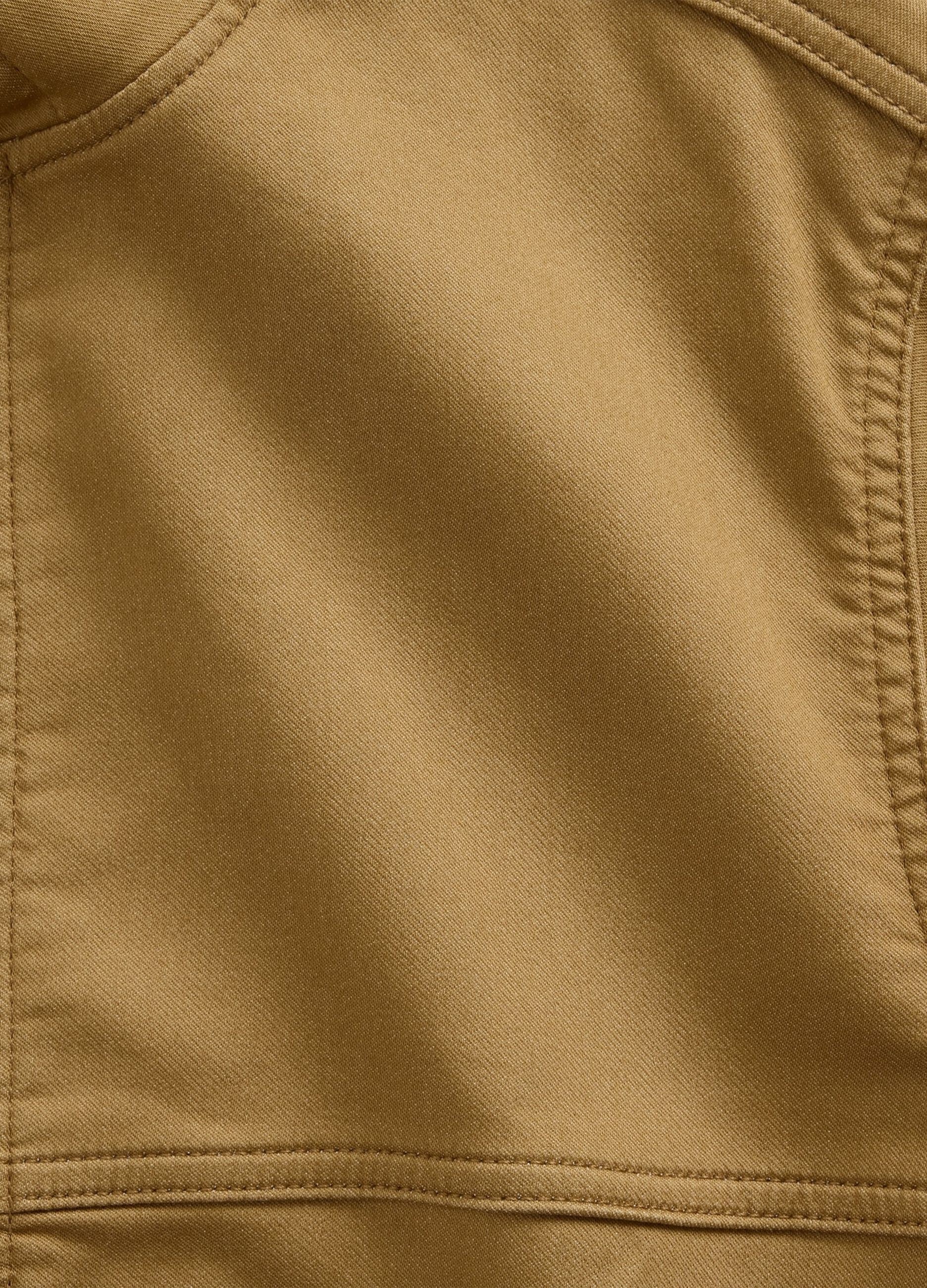 Brown Hooded Cotton Blend Jacket_6