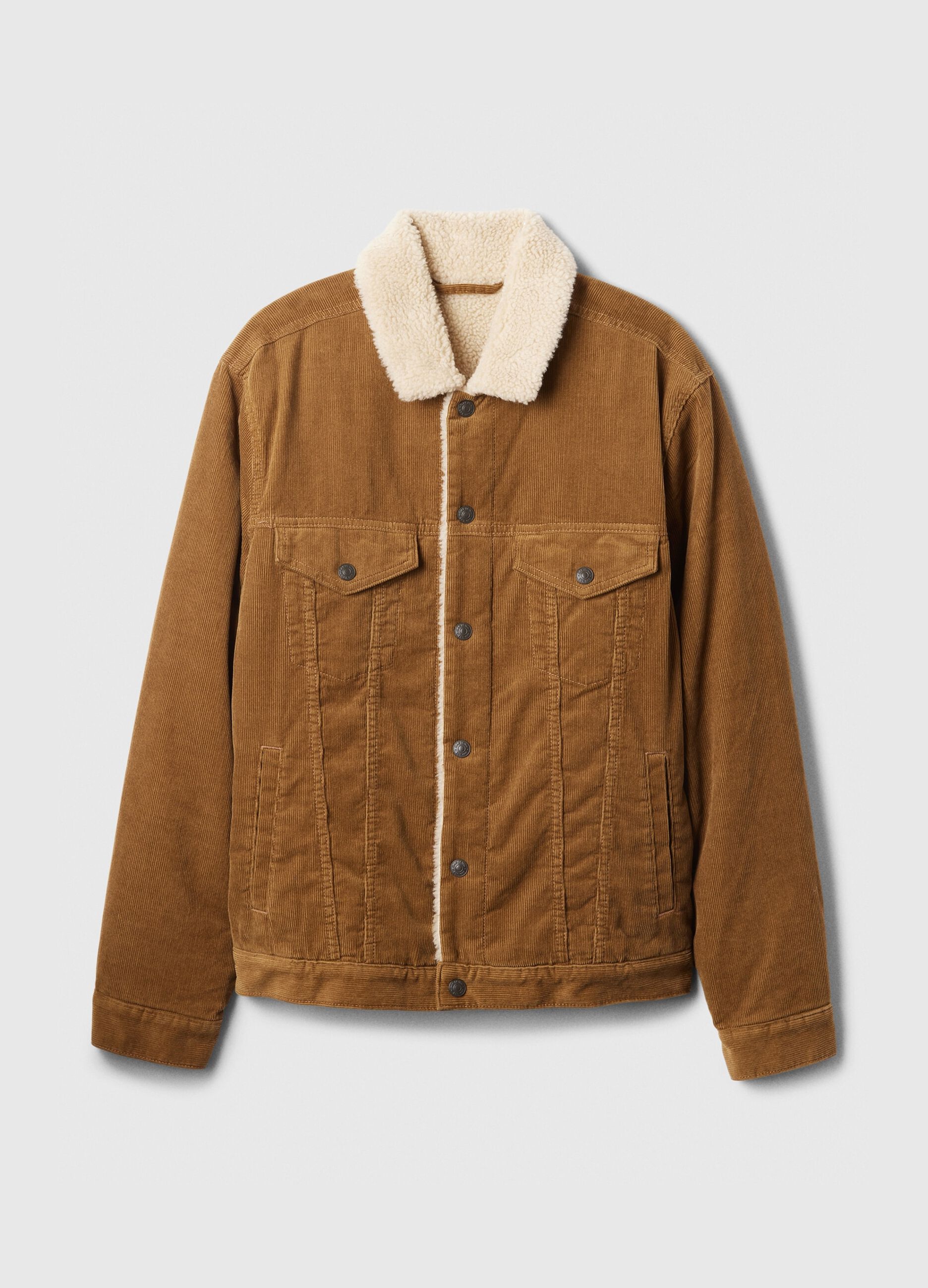 Short corduroy jacket with sherpa lining_3