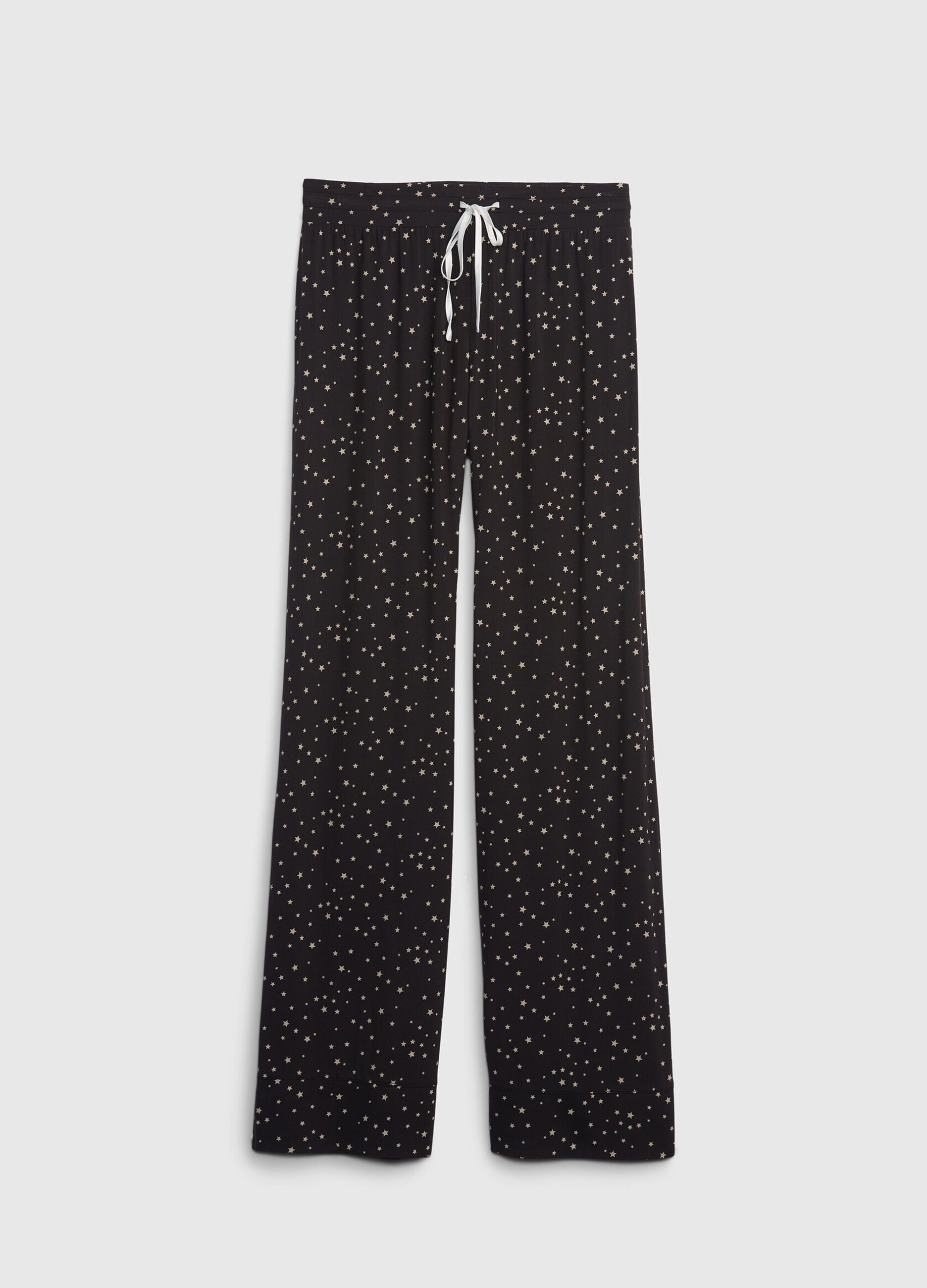 Full-length pyjama bottoms with drawstring and star print_3