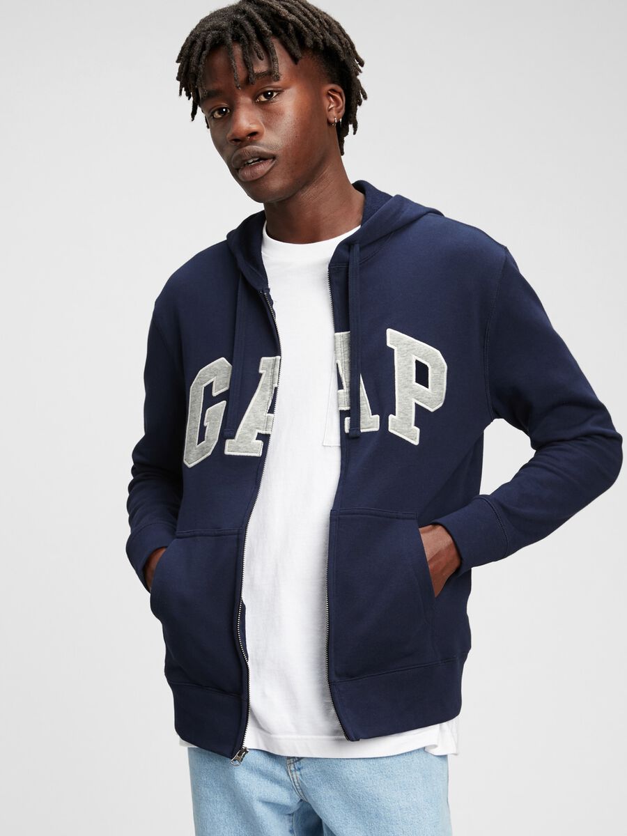 Full-zip in French Terry con ricamo logo Uomo_0