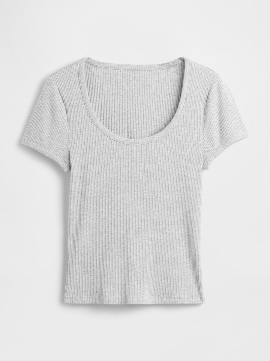 Stretch grey short sleeve t-shirt Woman_3