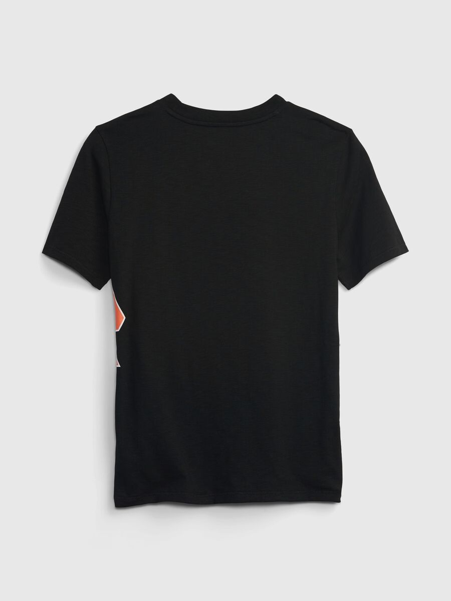 T-shirt in cotone slub con stampa logo Bambino_1
