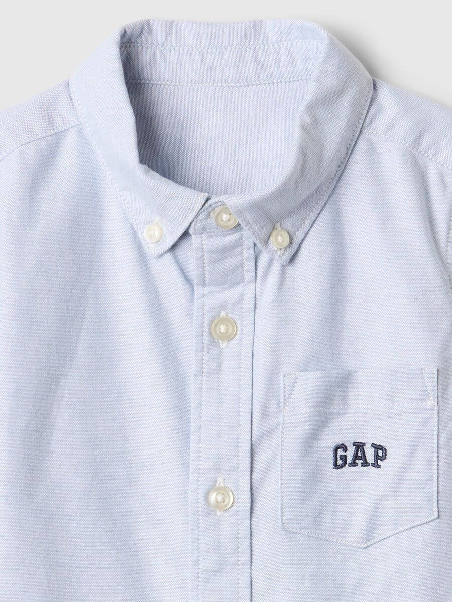 Camicia azzurra elasticizzata a maniche lunghe Baby Boy_2