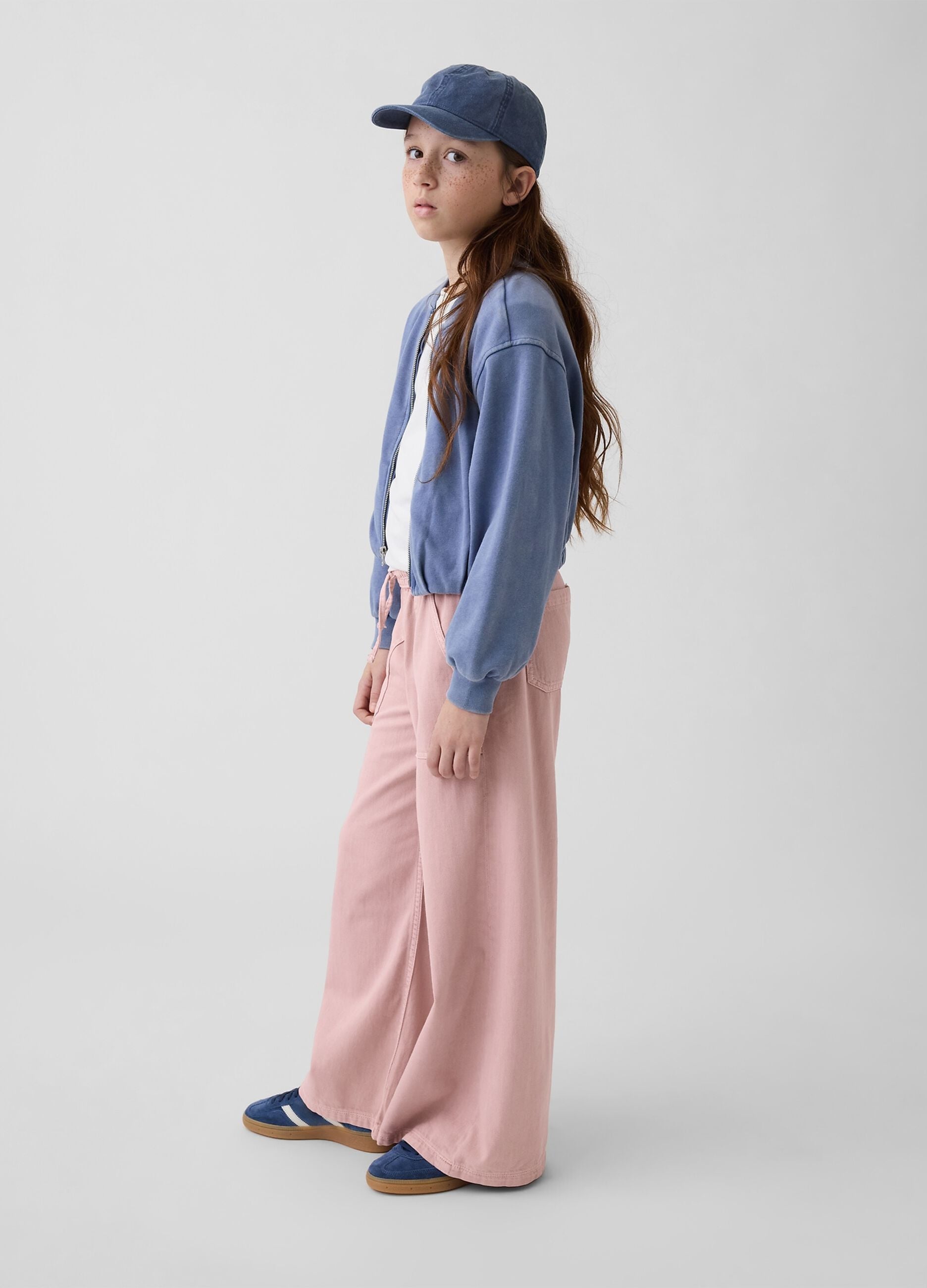 Pantaloni wide leg in puro cotone