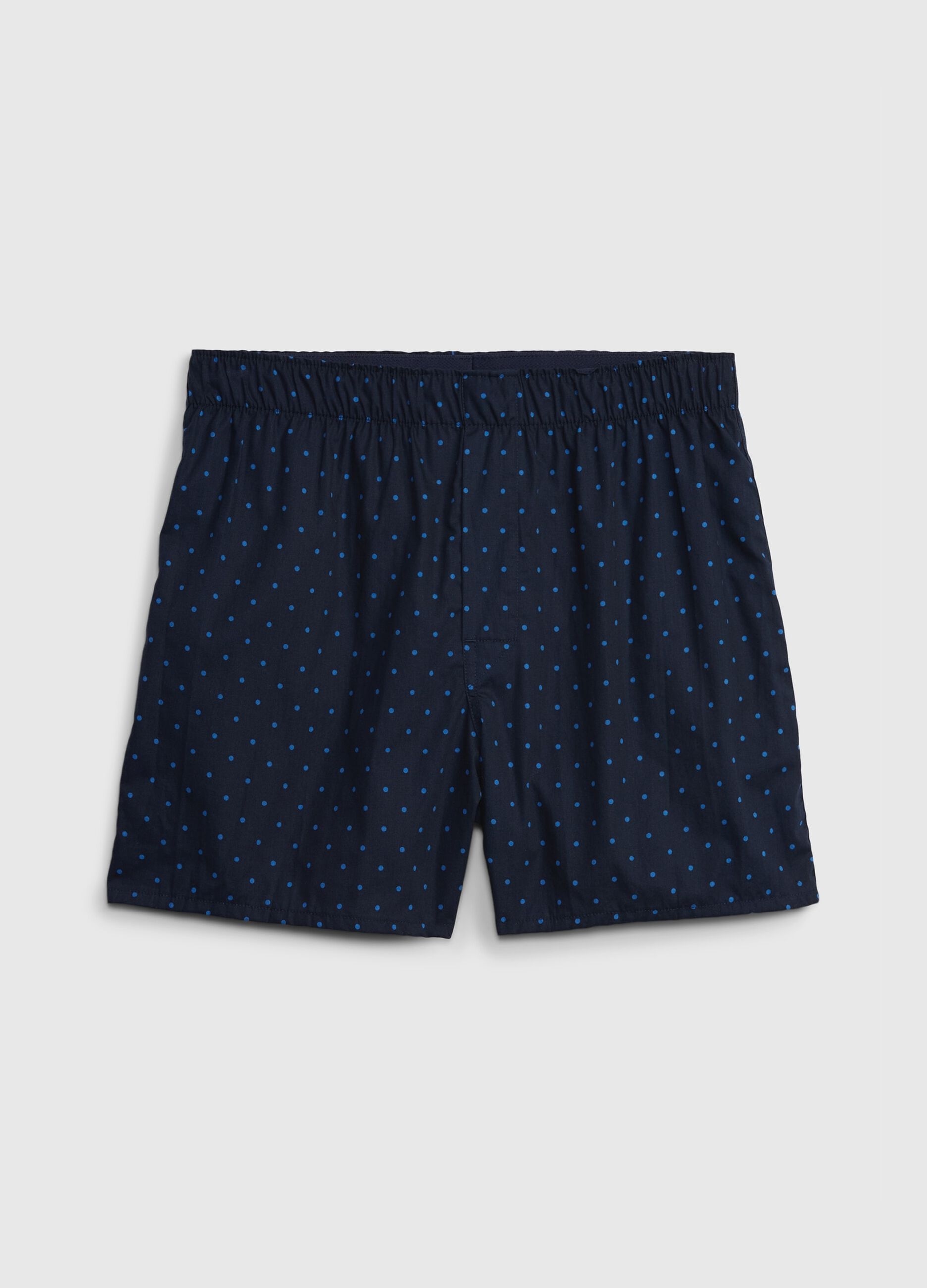 Cotton boxer shorts with polka dot pattern_0