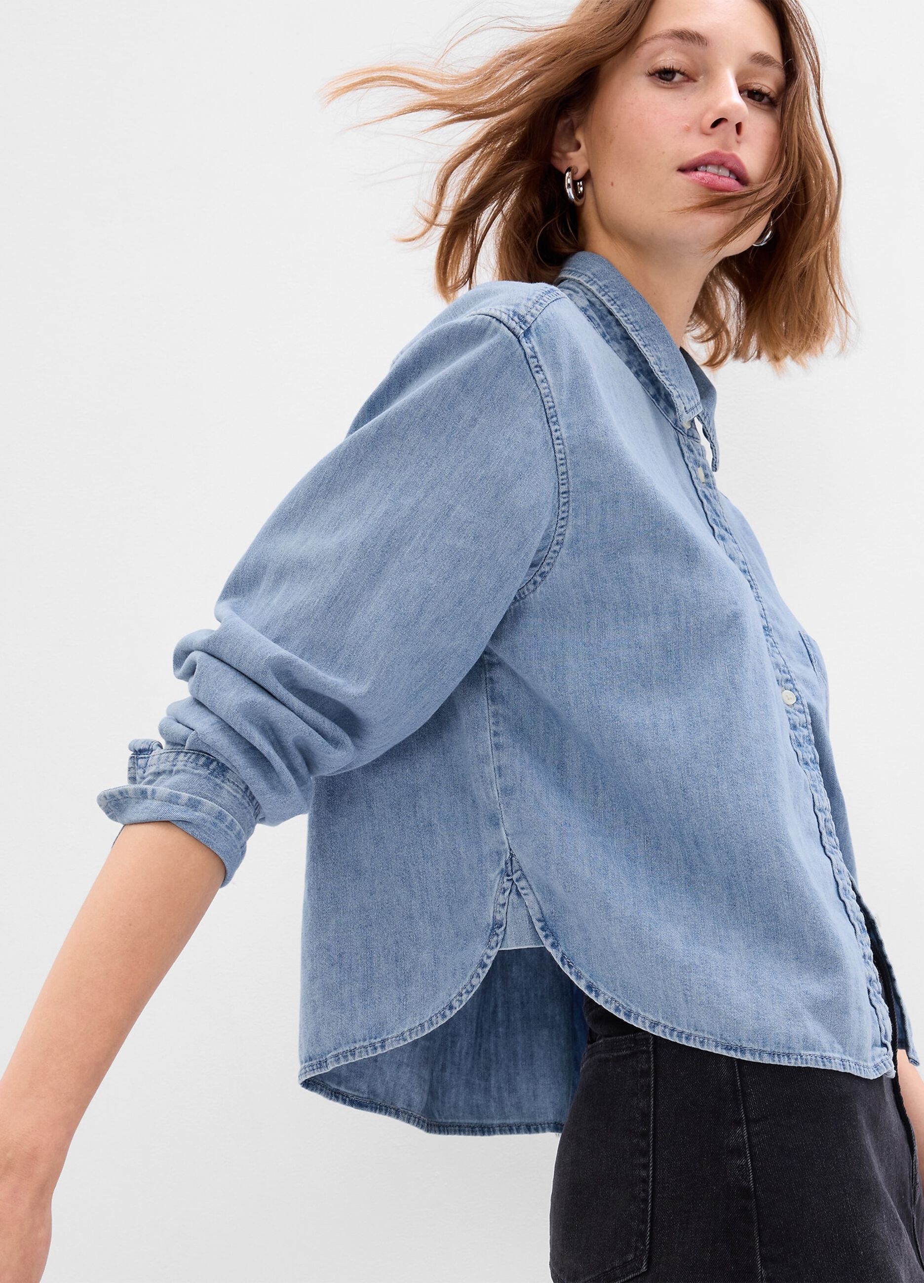 Camicia crop in denim_1