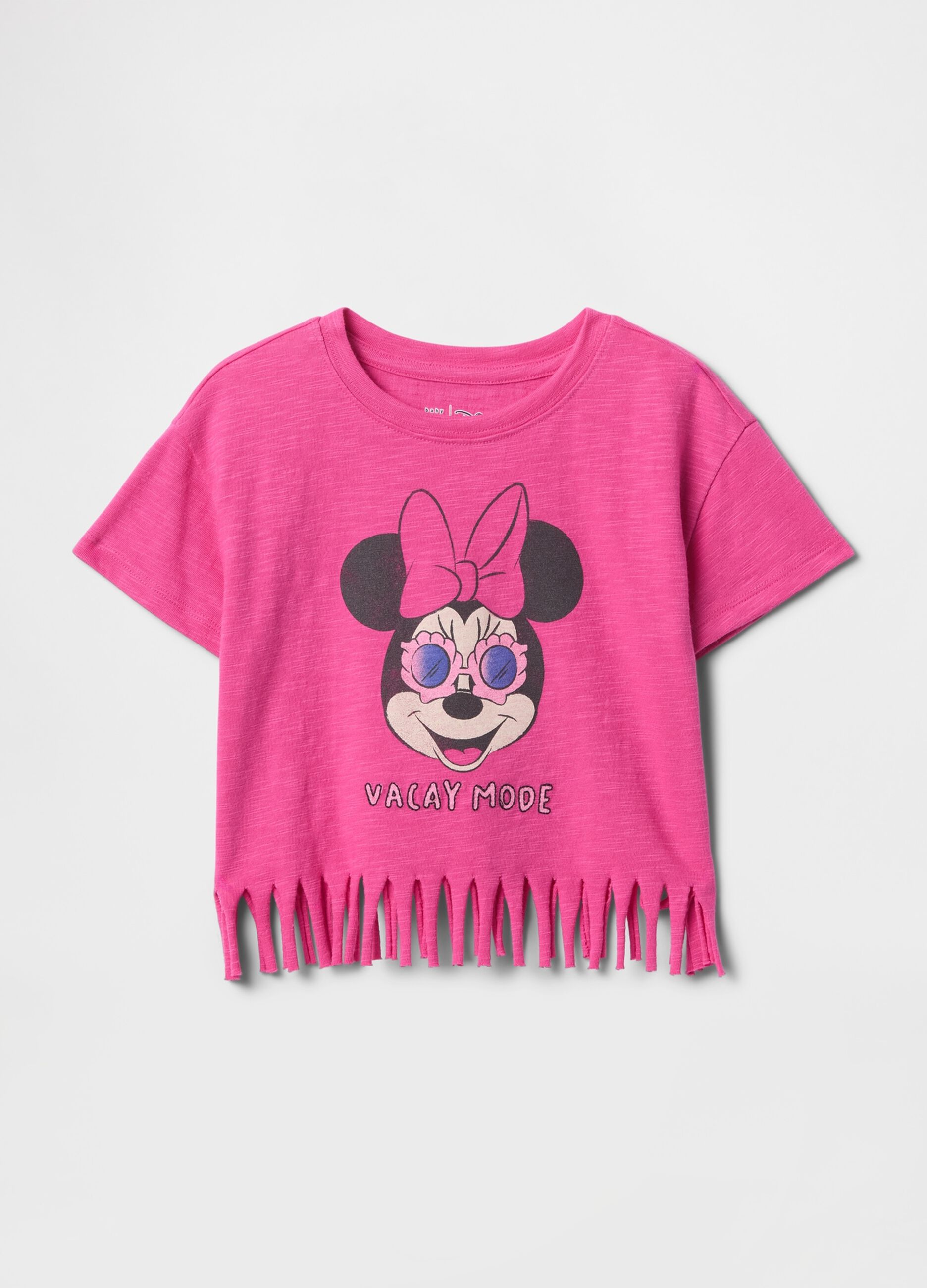 T-shirt rosa Minnie con frange per bambine
