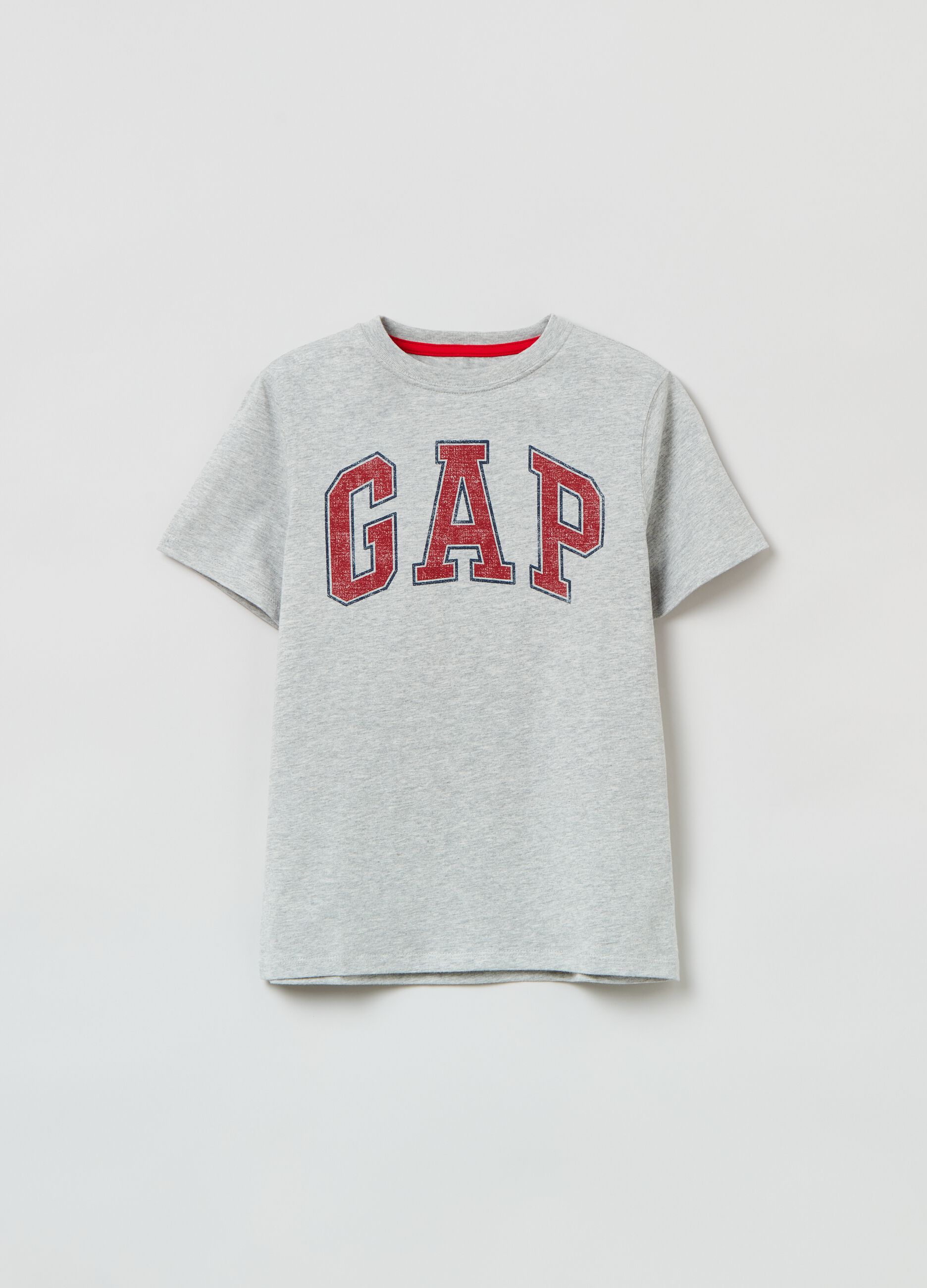 Round-neck T-shirt with vintage logo print