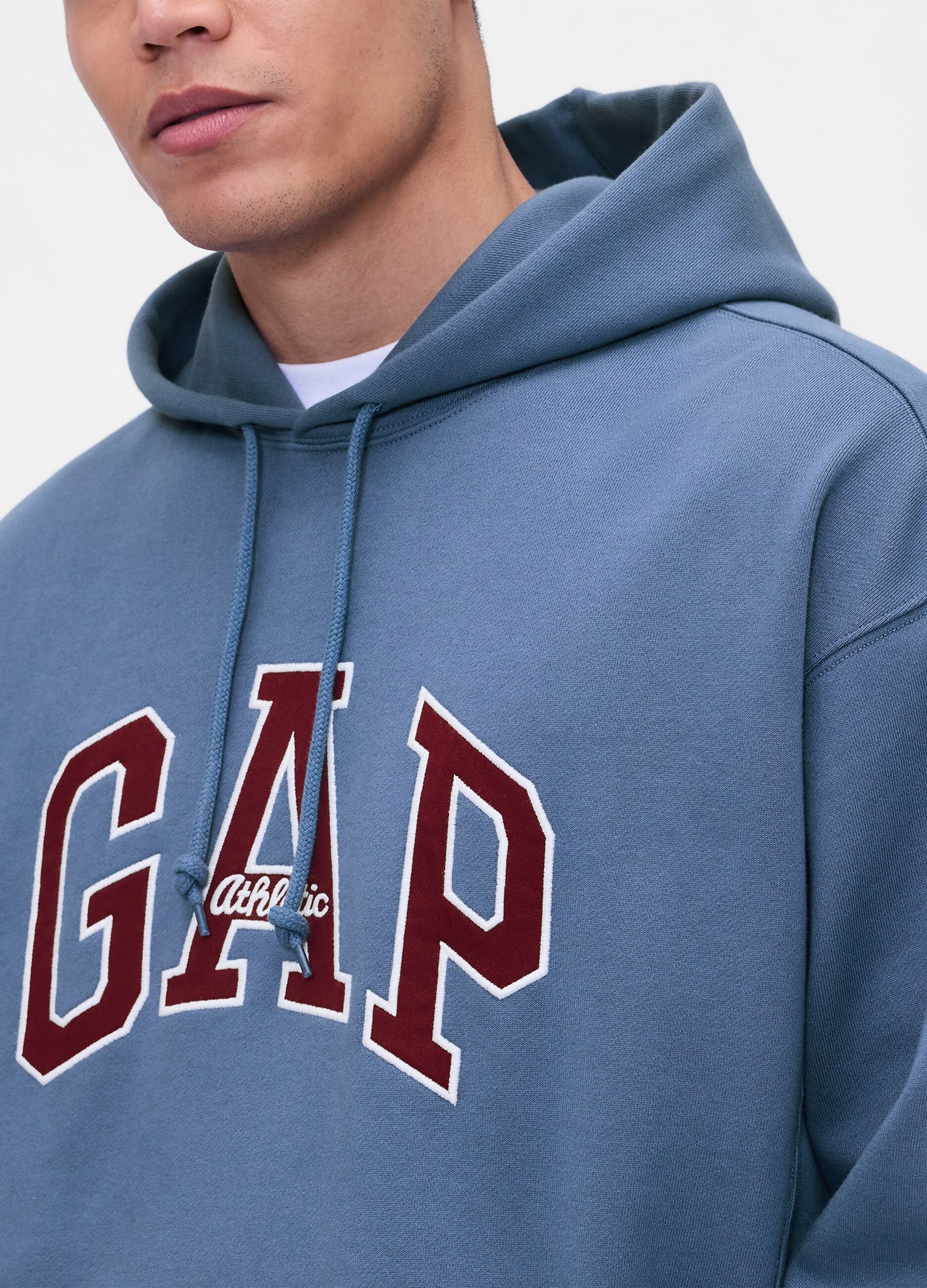 Felpa blu senza zip con cappuccio_3