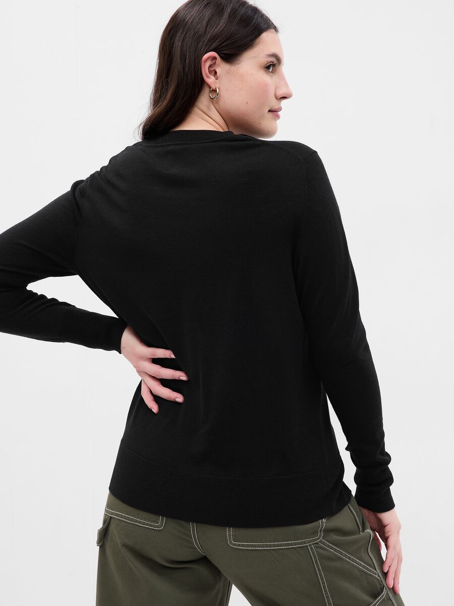 Merino wool pullover with round neck Woman_4