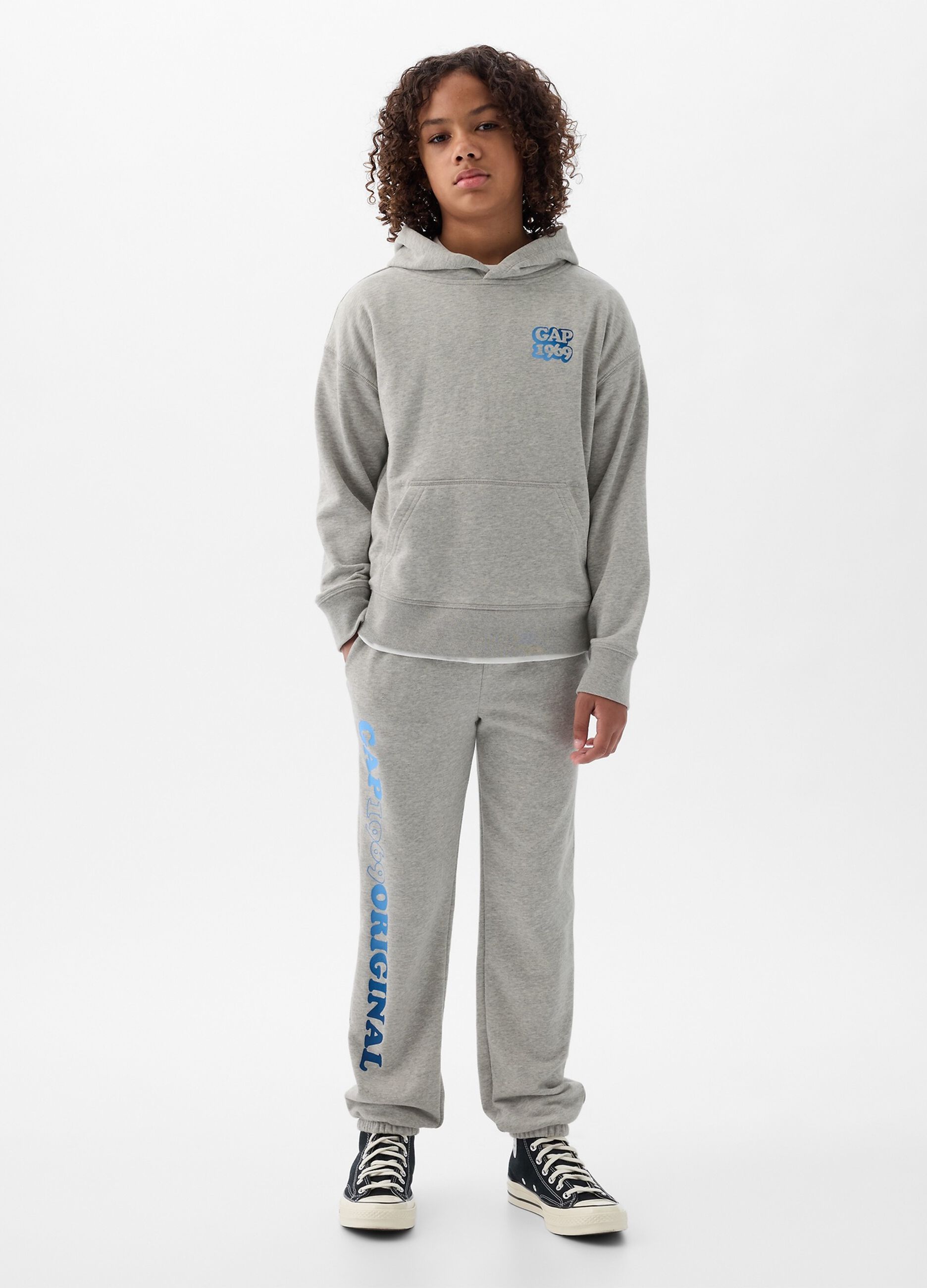 Joggers with drawstring and logo print