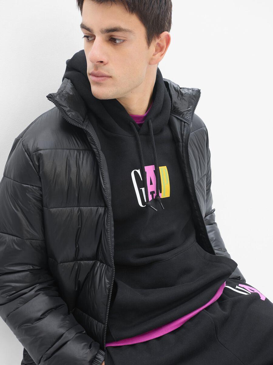 Hoodie with multicoloured printed logo Man_0