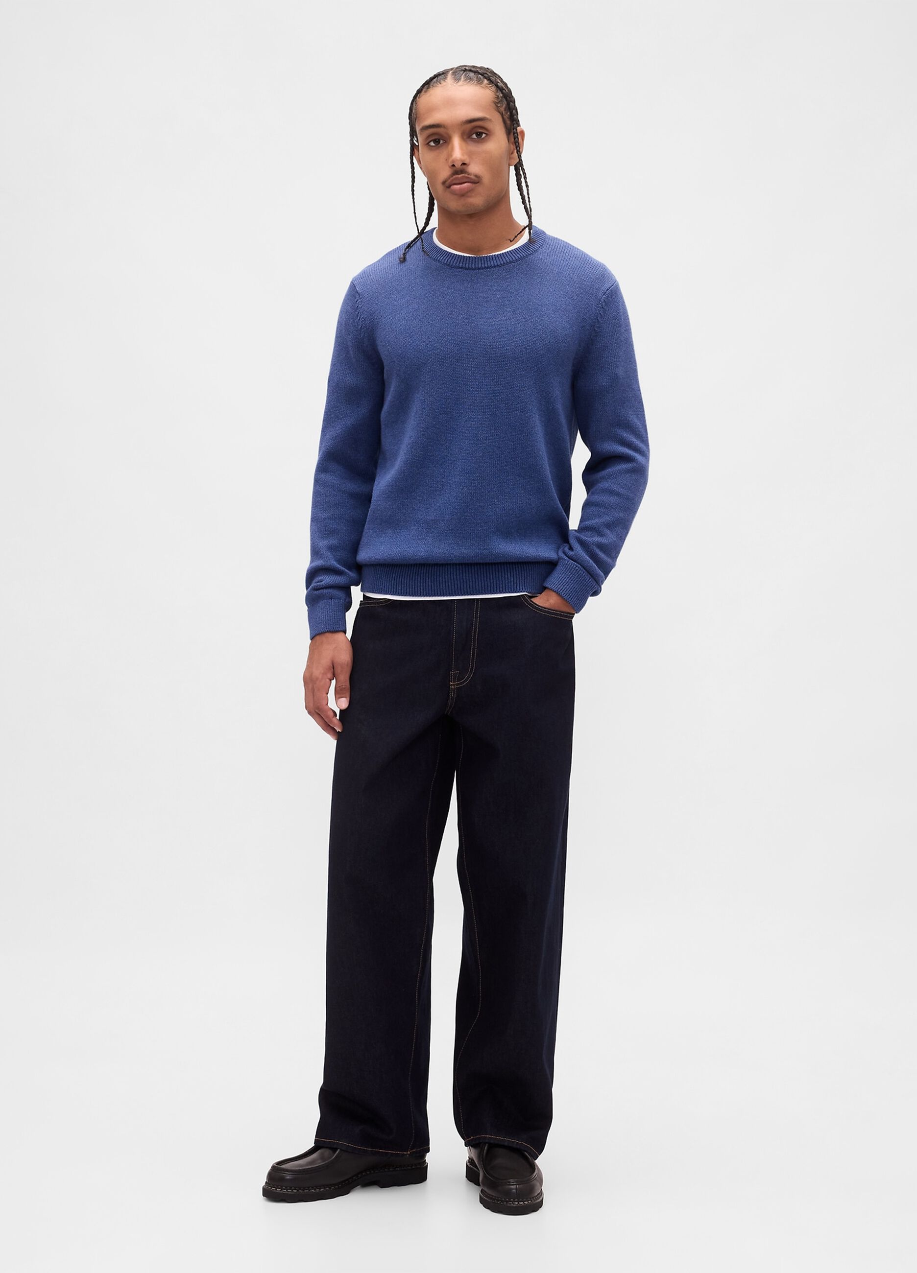 Pullover blu in cotone_2